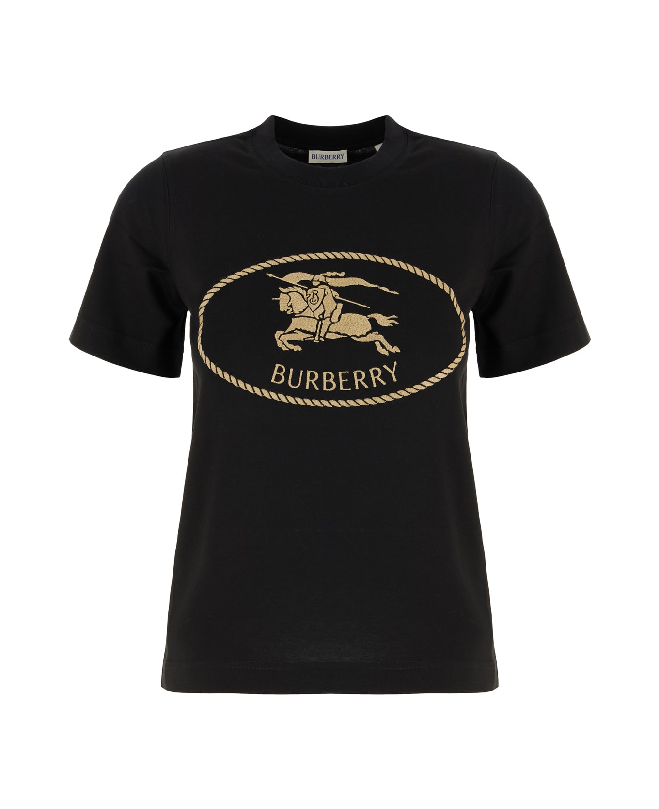 Burberry Black Cotton T-shirt - BLACK