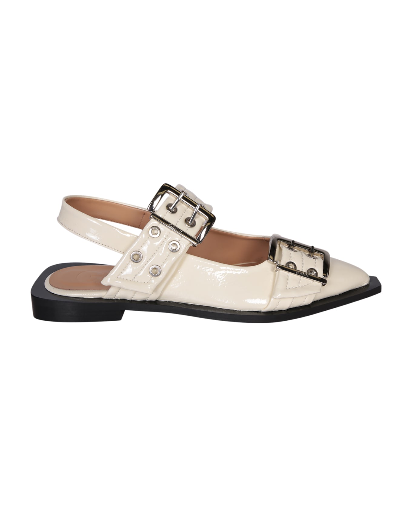 Ganni Ballet Flats In Beige Polyuretan - beige