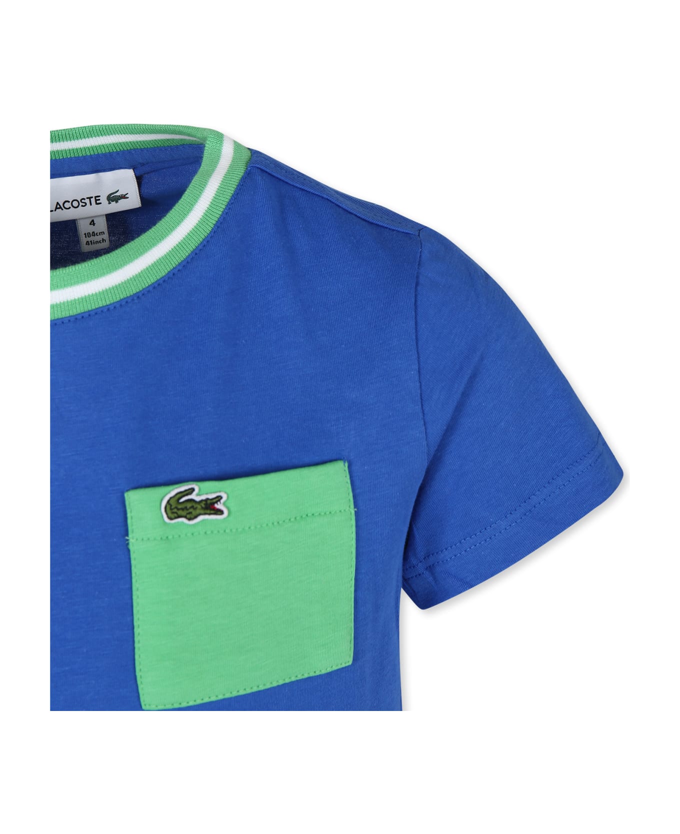 Lacoste Blue T-shirt For Boy With Crocodile - Light Blue