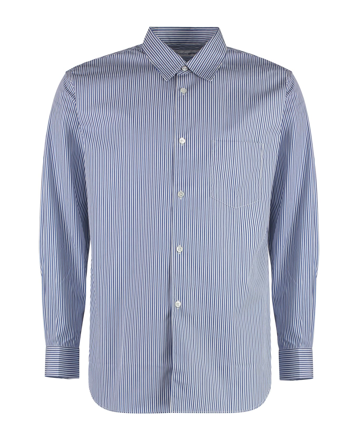 Comme des Garçons Shirt Striped Cotton Shirt - blue