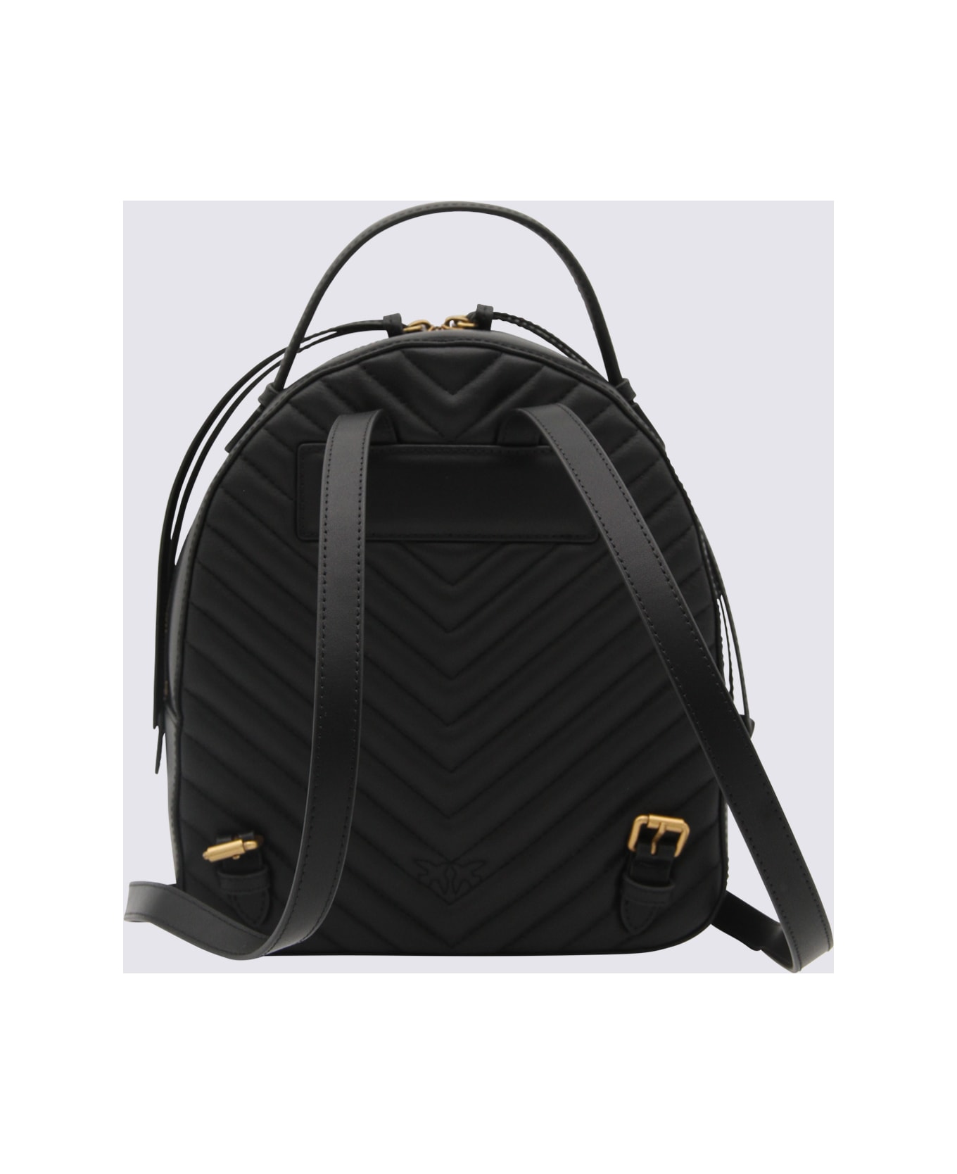 Pinko Black Leather Backpack - Black