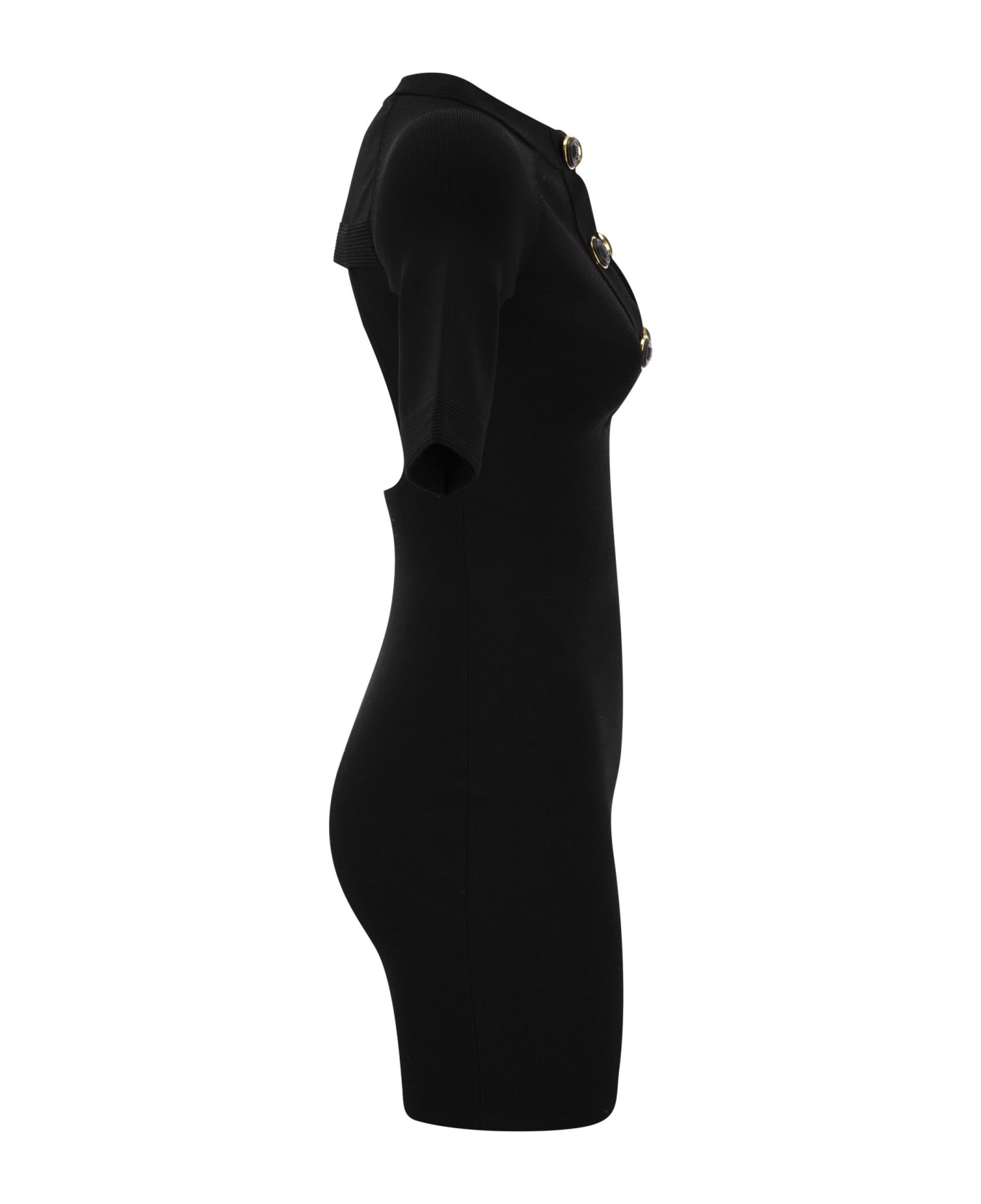 Elisabetta Franchi Black Knit Dress - Black