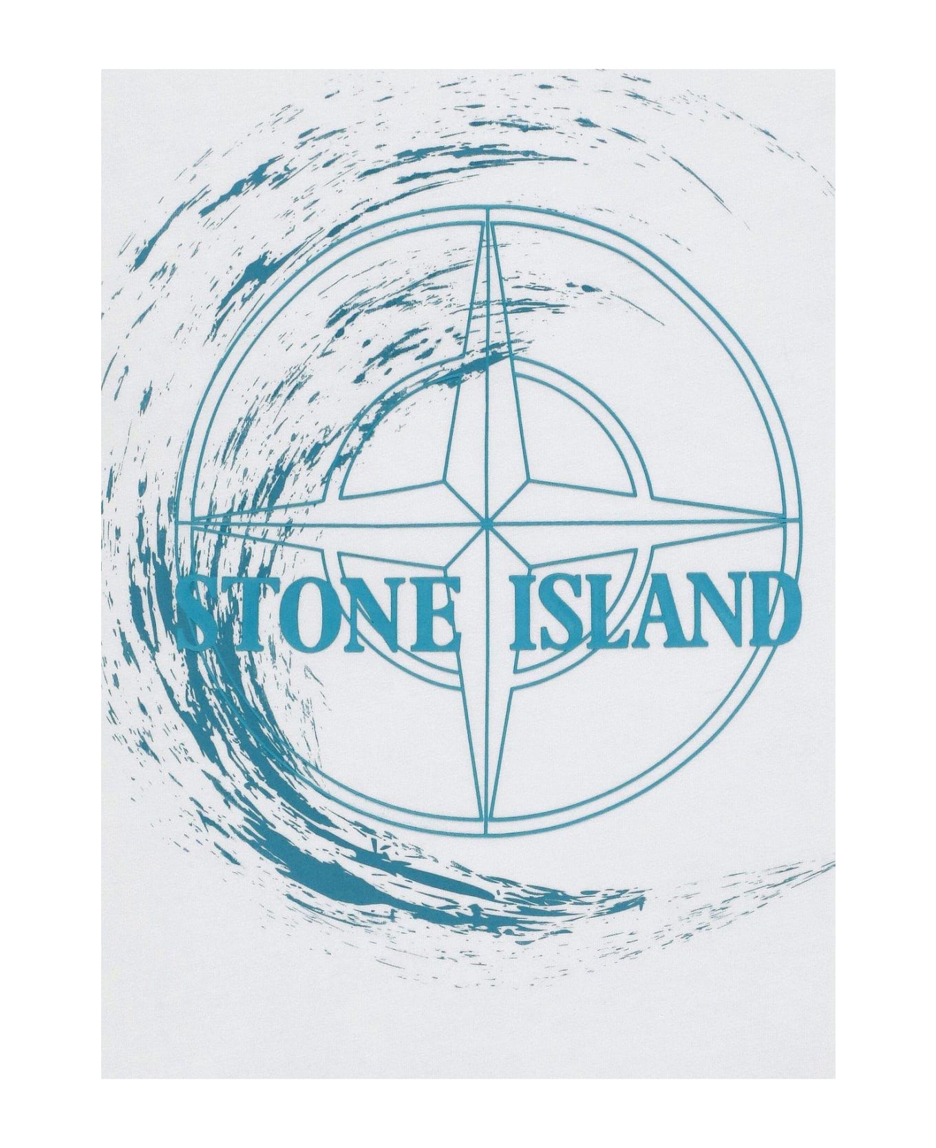 Stone Island Junior Logo Printed Crewneck T-shirt