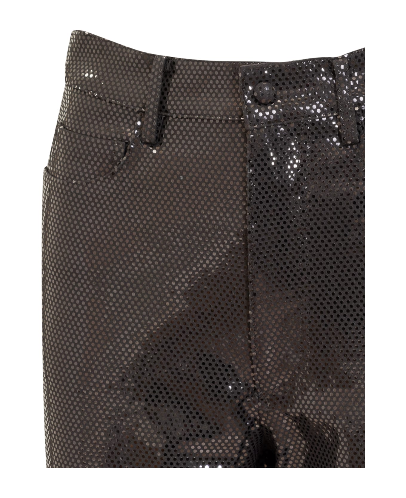 Rotate by Birger Christensen Foil Jersey Straight Pants - BLACK