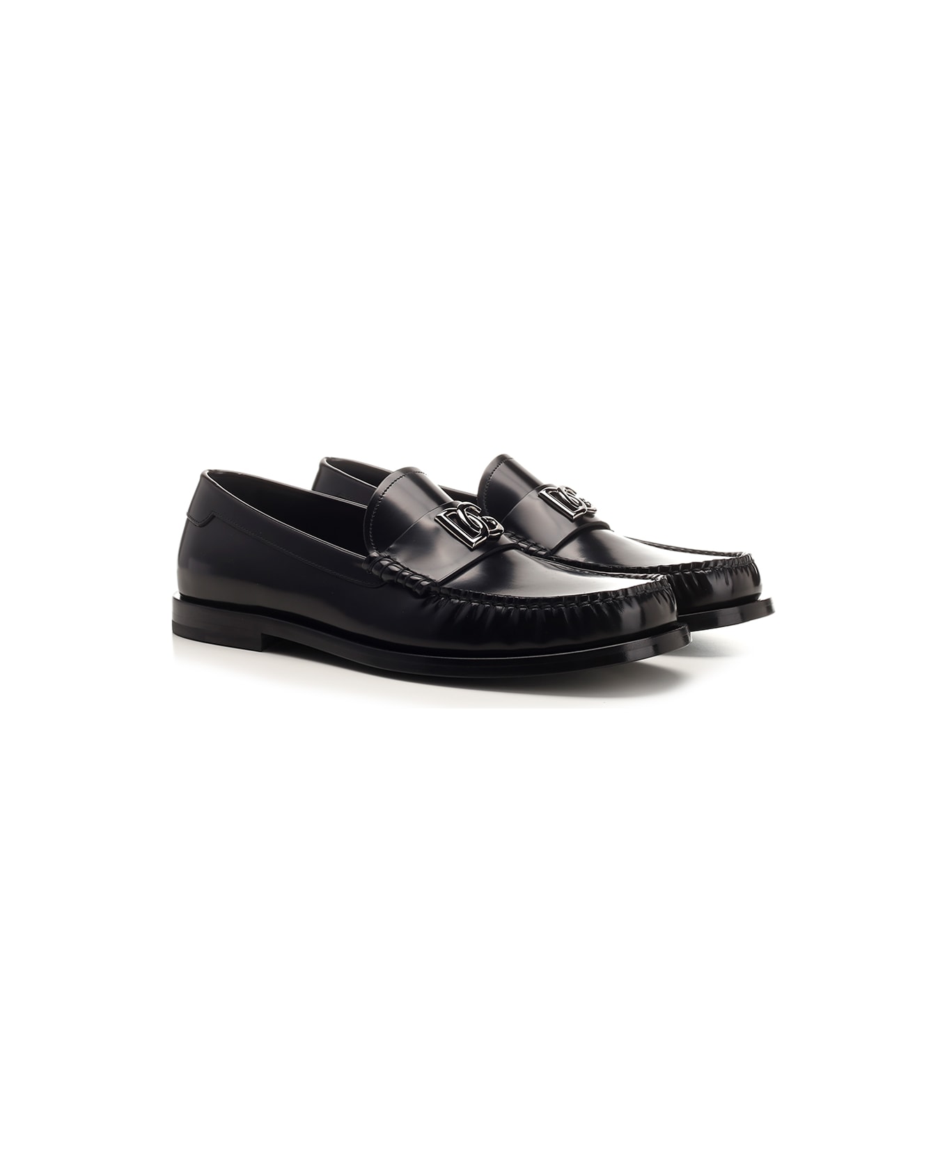 Dolce & Gabbana Black Brushed Leather Loafer - Black