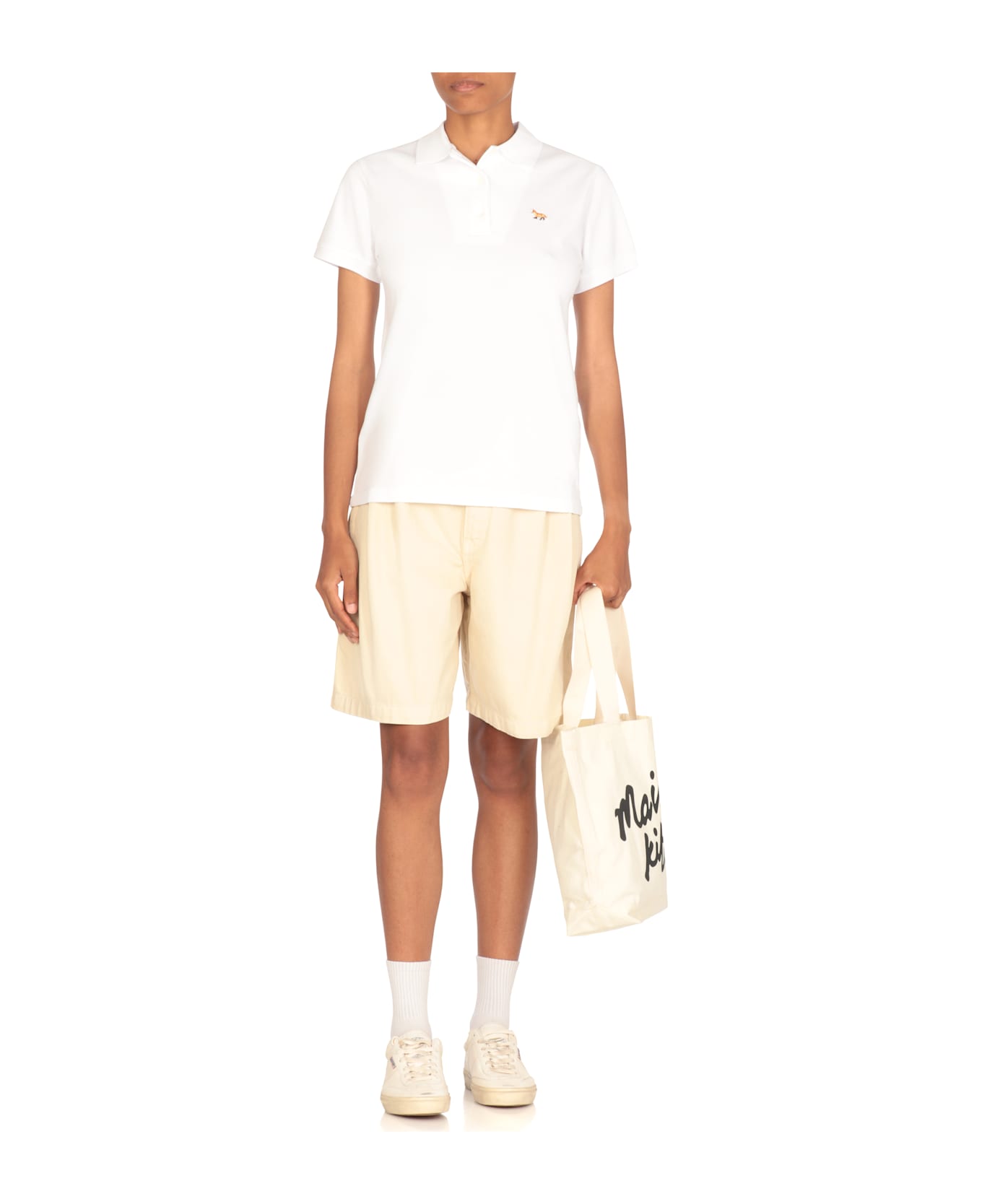 Maison Kitsuné Cotton Shorts - Beige