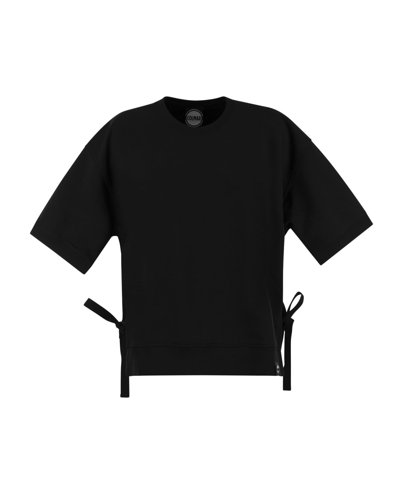 Colmar Cotton Blend Short-sleeved Sweatshirt - Black