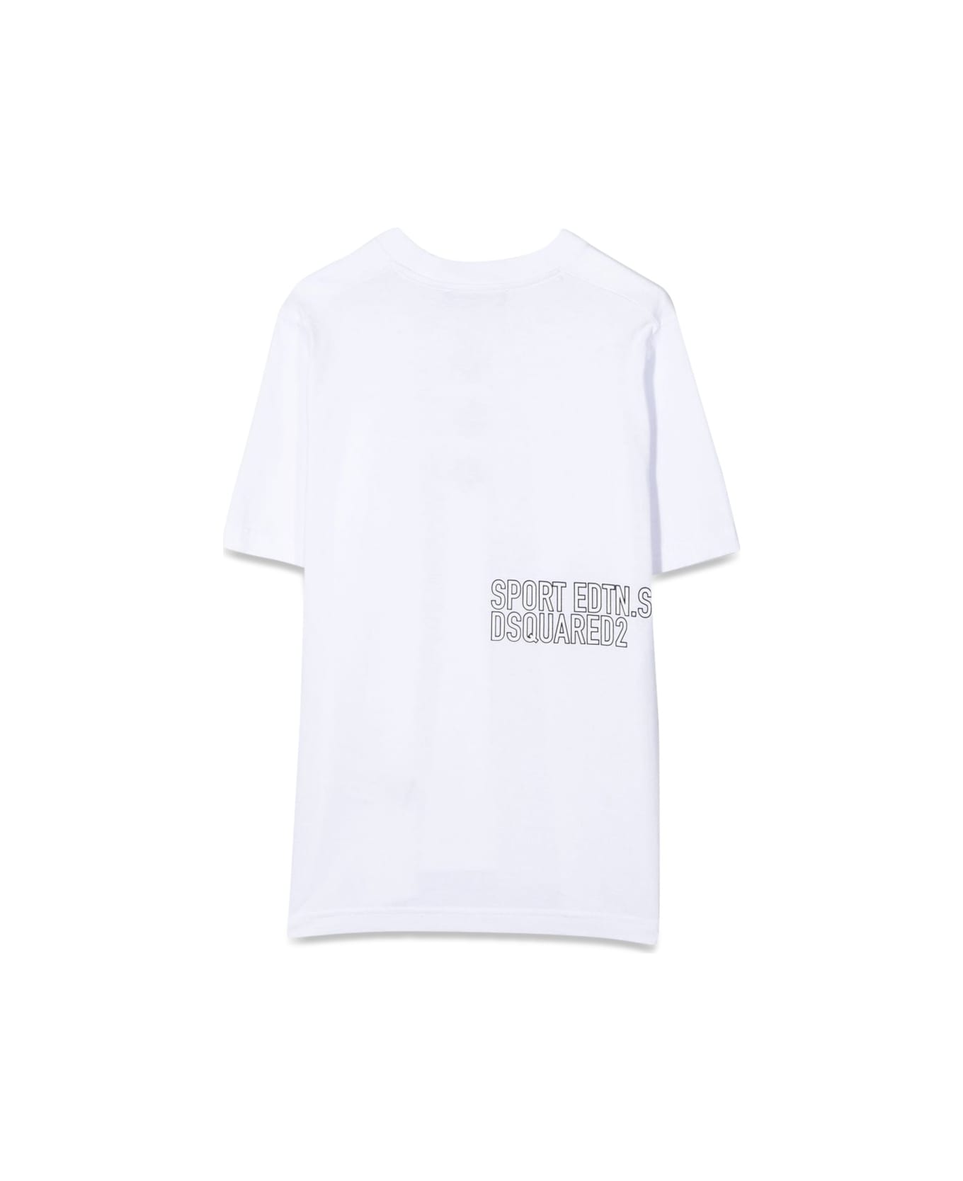 Dsquared2 T-shirt Logo On The Back And Front Leaves - WHITE