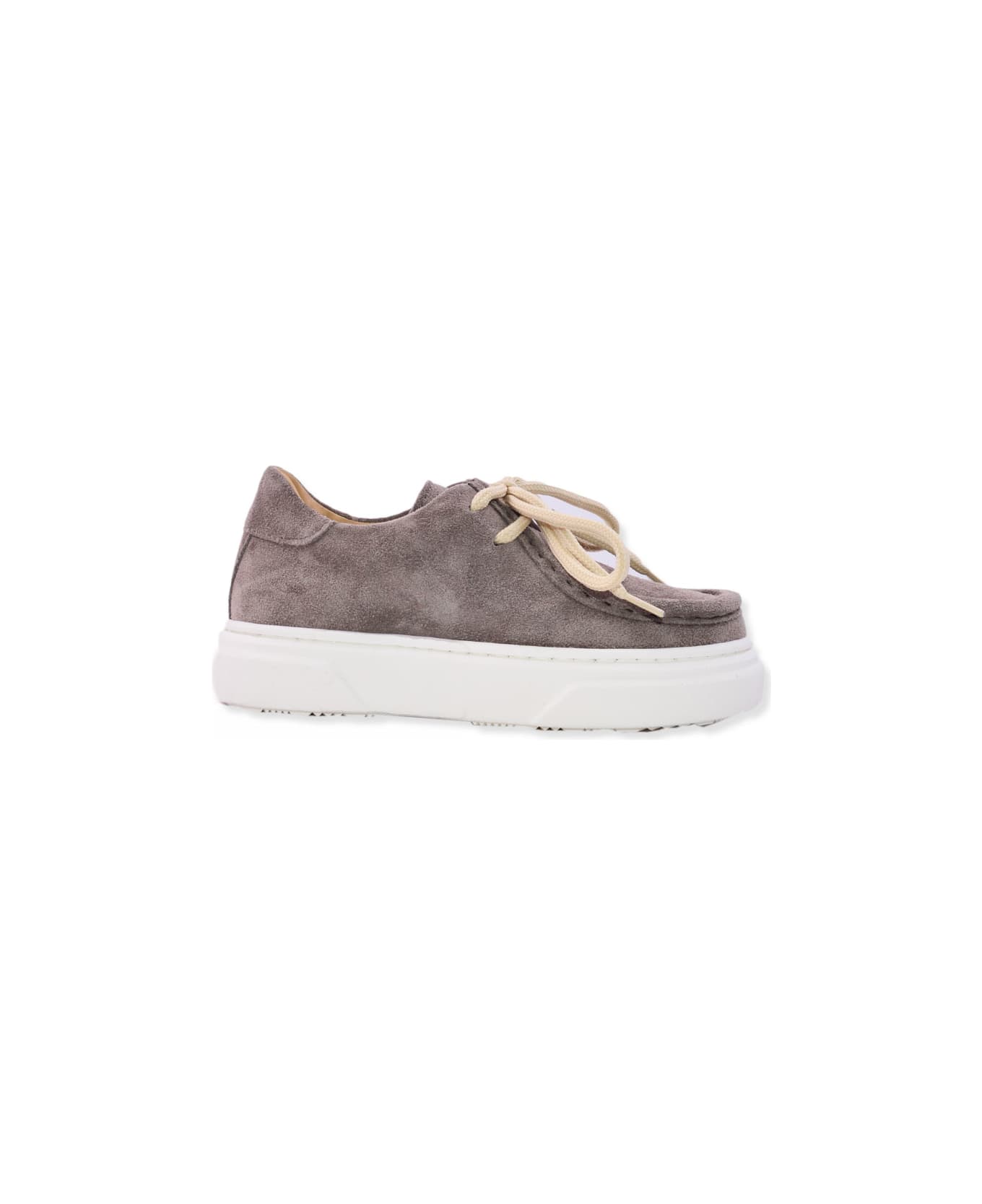 Andrea Montelpare Sneakers In Suede Leather - Beige