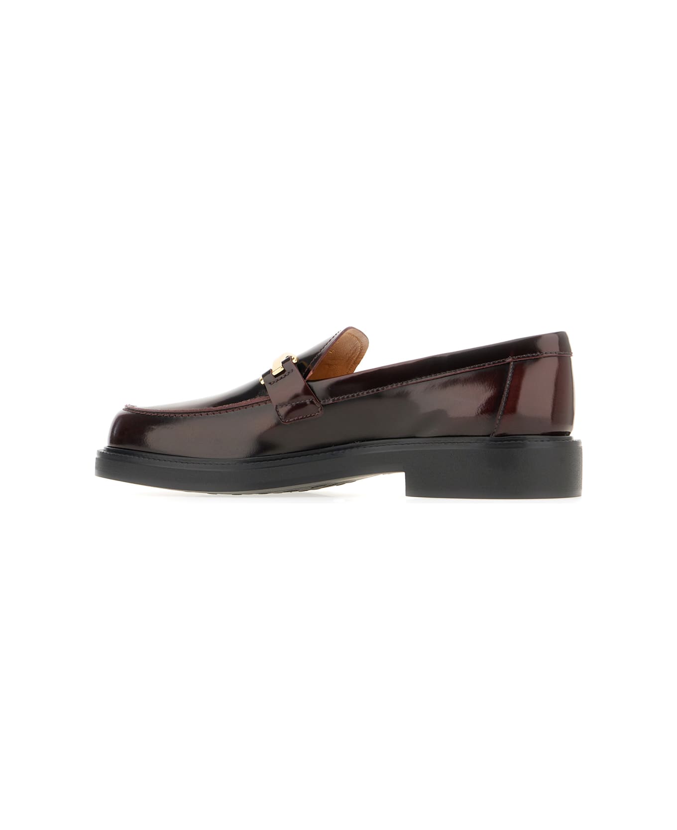 Tod's Aubergine Leather Loafers - MOSTO
