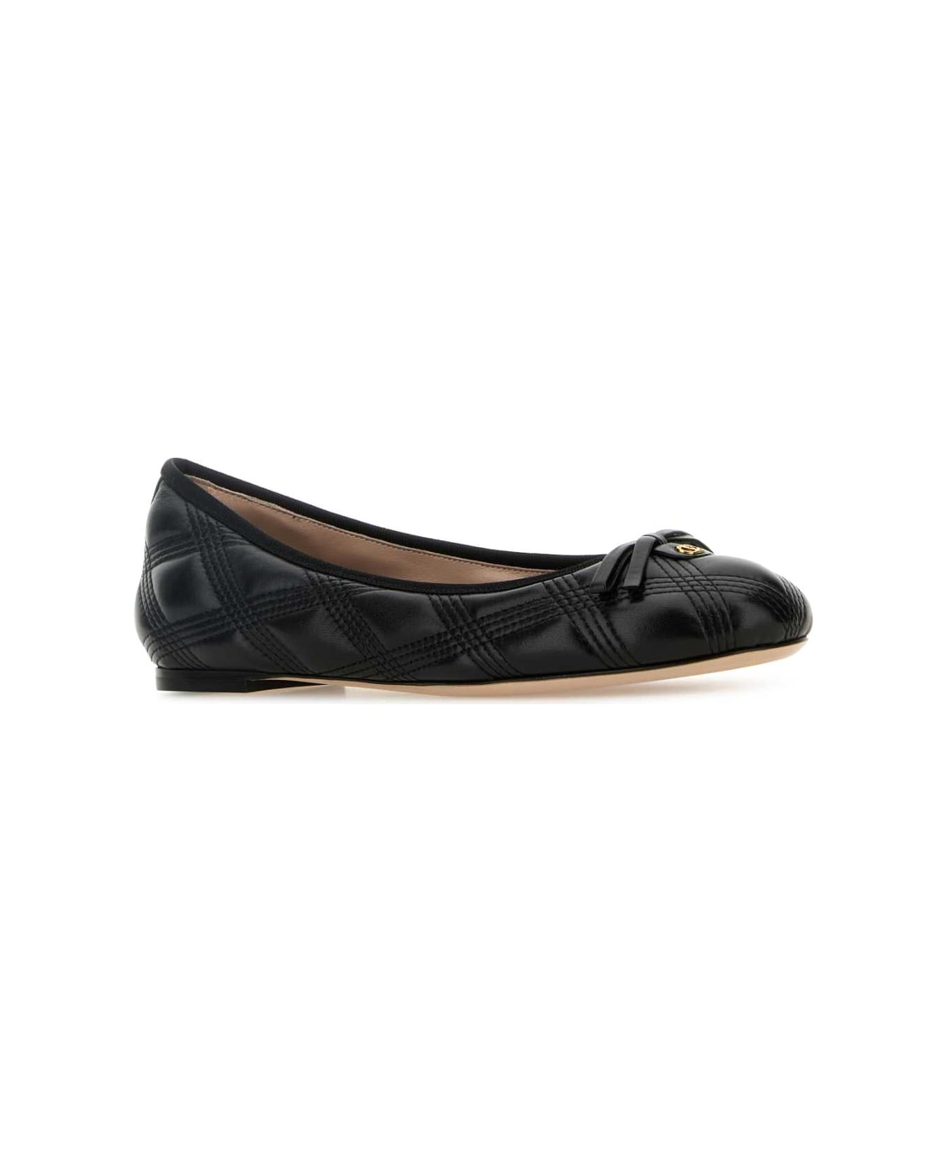 Valentino Garavani Black Leather Ballerinas - NERO