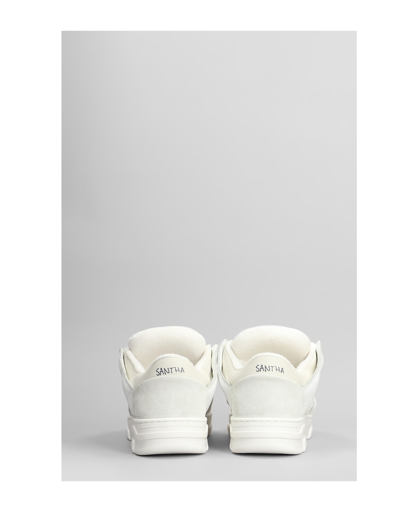 Paura Santha 1 Sneakers In White Leather And Fabric - white