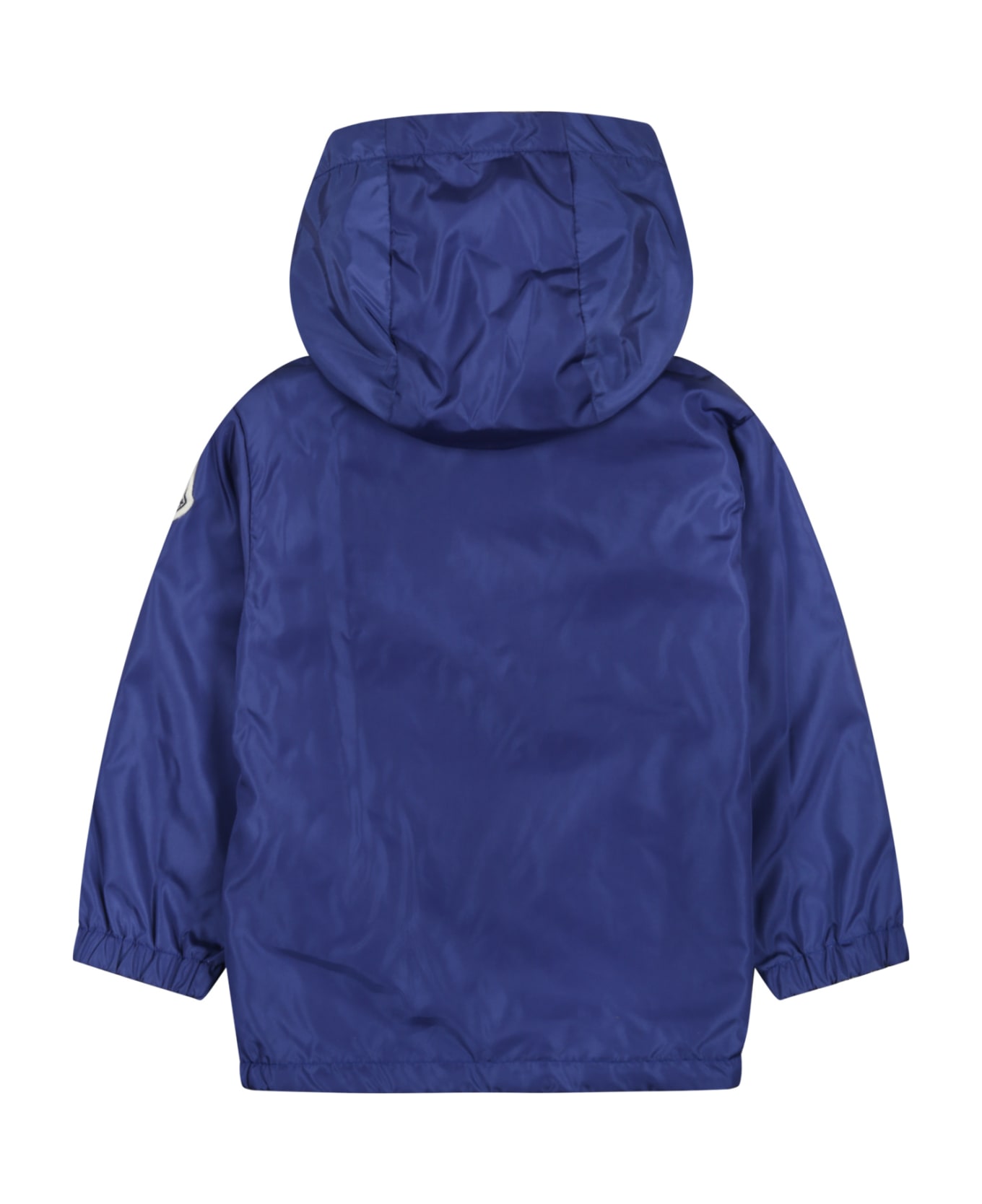 Moncler Blue Windbreaker For Baby Boy With Logo