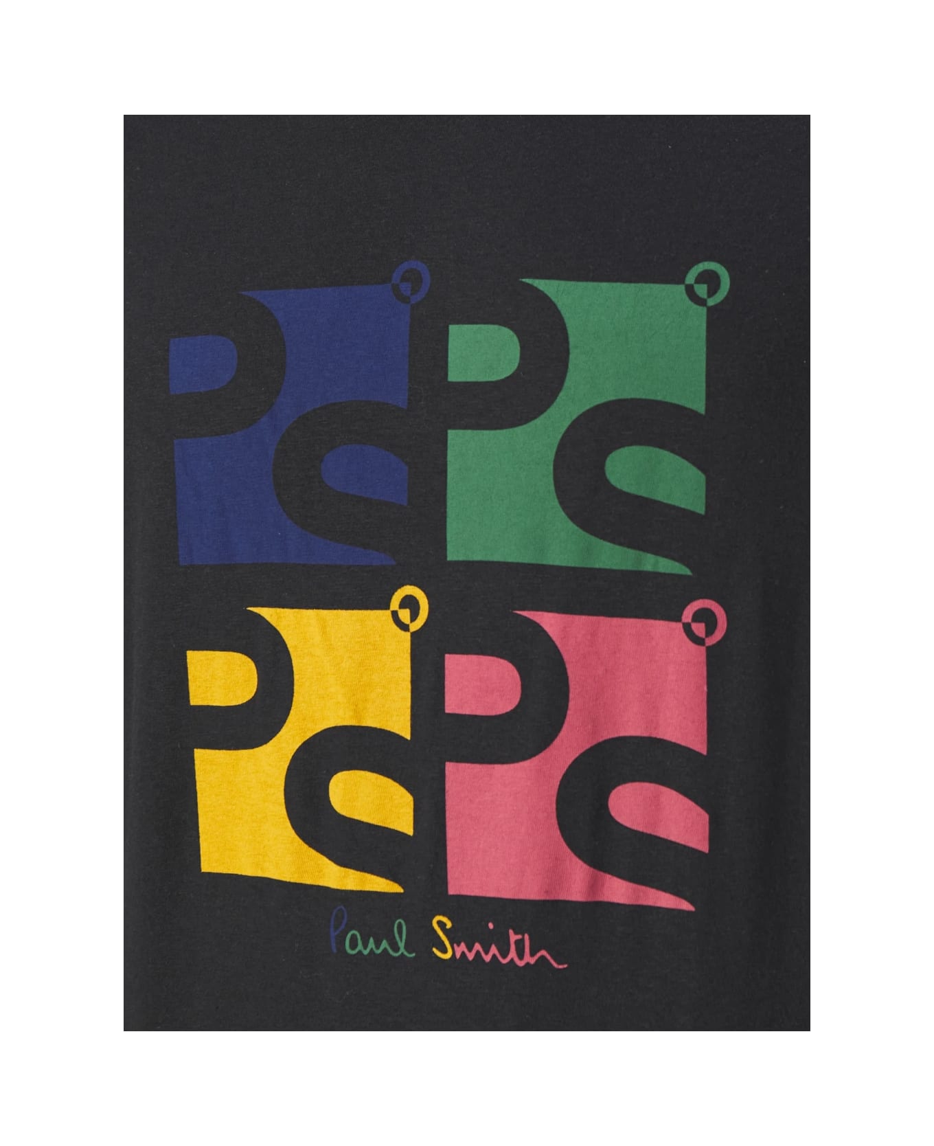 PS by Paul Smith Mens Reg Fit Ss T Shirt Square Ps - Blacks シャツ