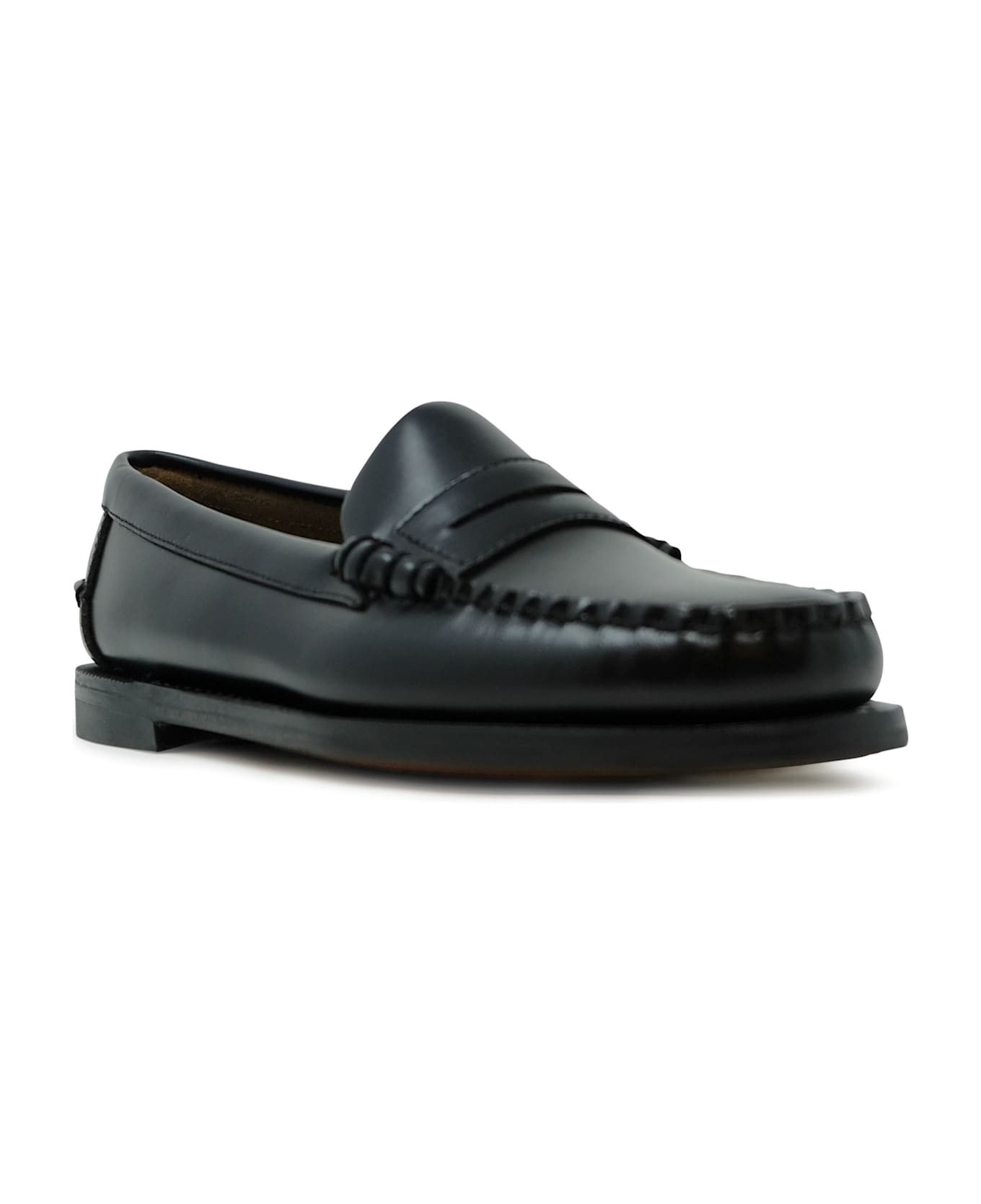 Sebago Dan Black Leather Loafers - BLACK