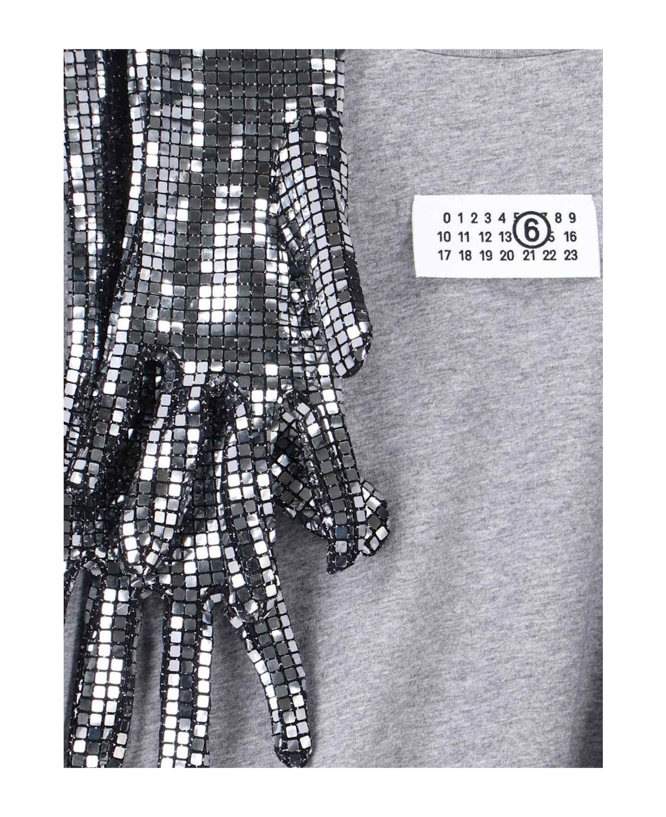 MM6 Maison Margiela Gloves Crewneck T-shirt - Gray
