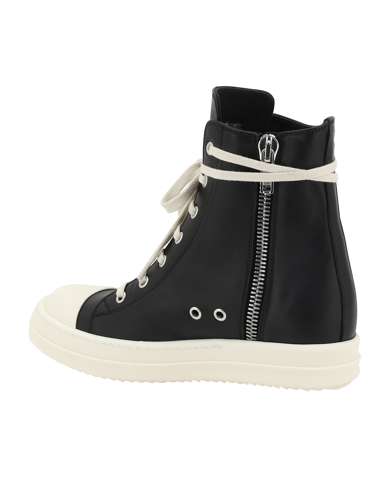 Rick Owens Leather Sneakers - Black