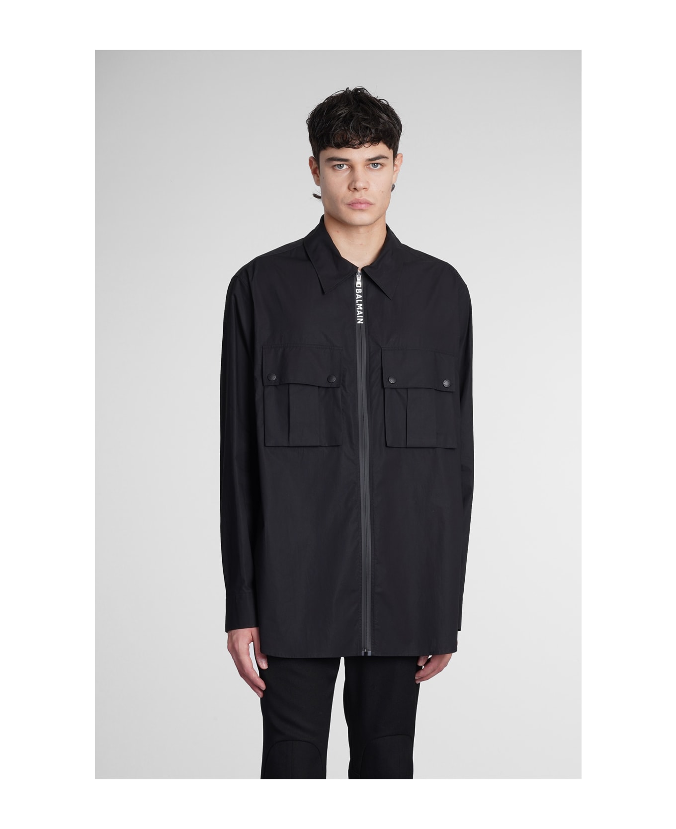 Balmain Shirt In Black Cotton - black