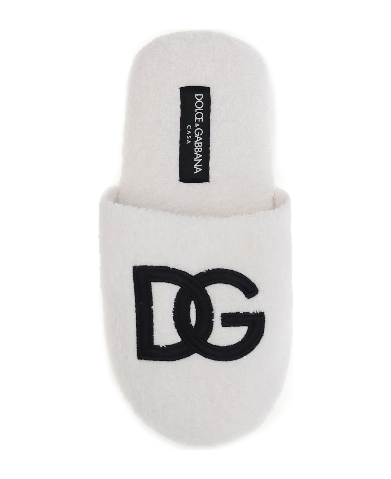 Dolce 
Gabbana Embroidered Cotton Terry Slippers