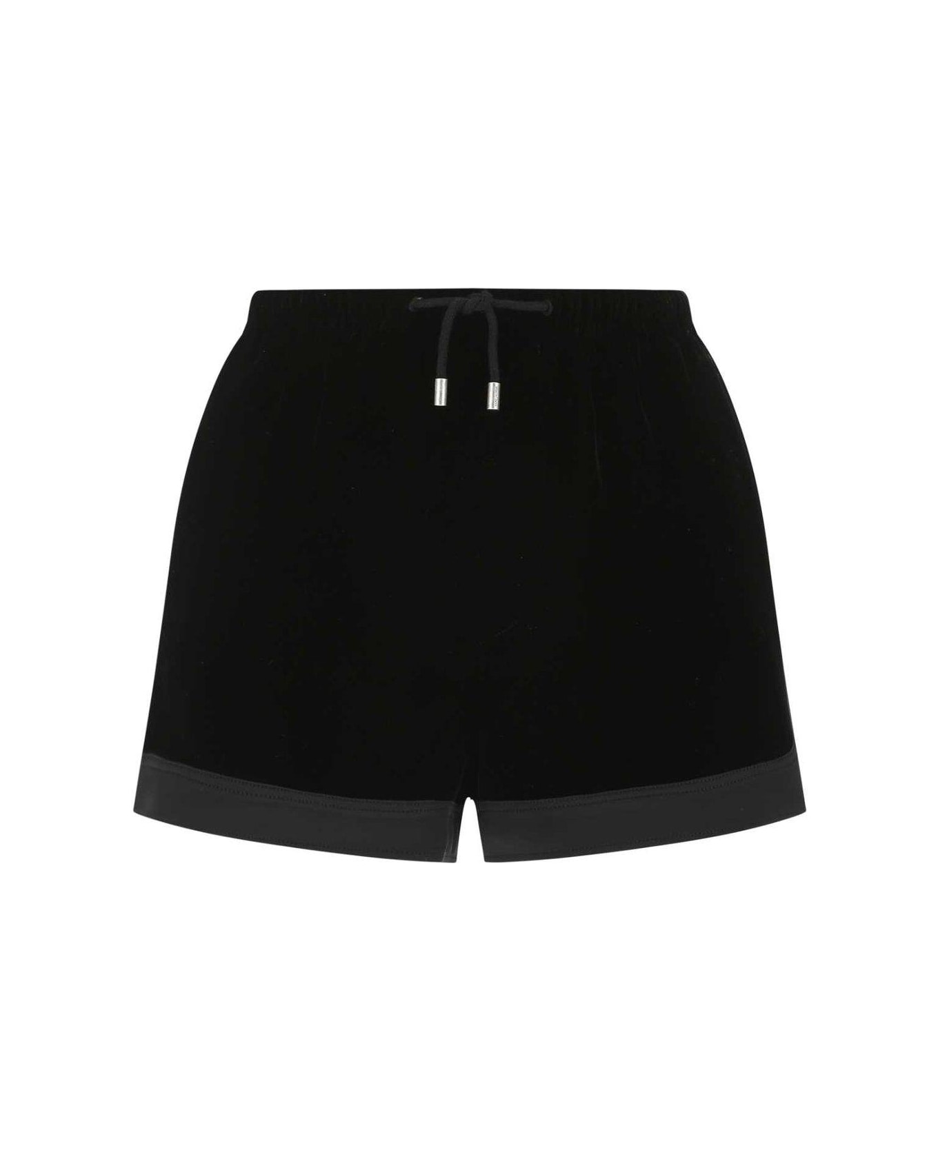 Saint Laurent Panelled Drawstring Mini Shorts - NERO