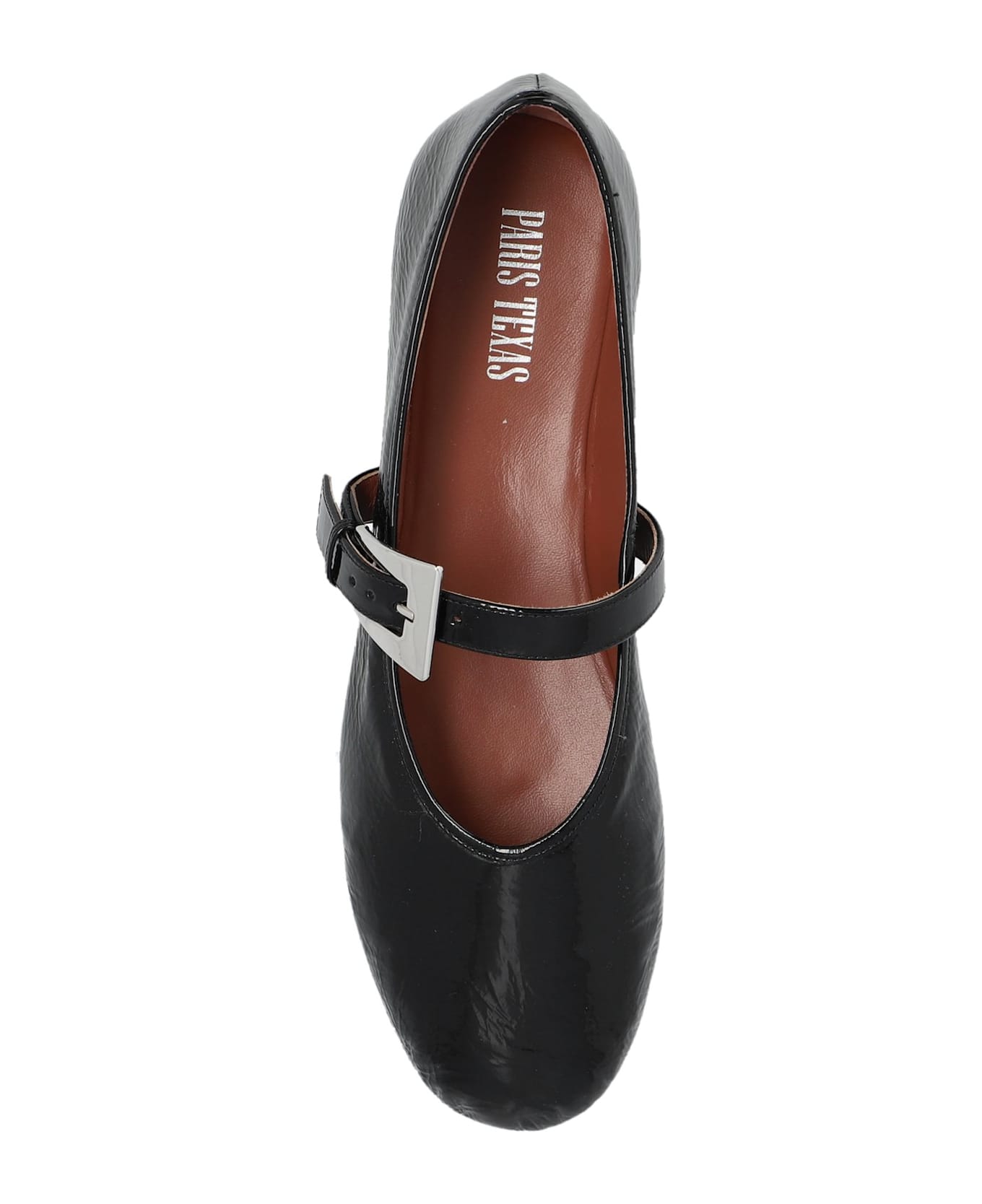 Paris Texas Sveva Patent Buckle Ballet Flat Shoes - Nero