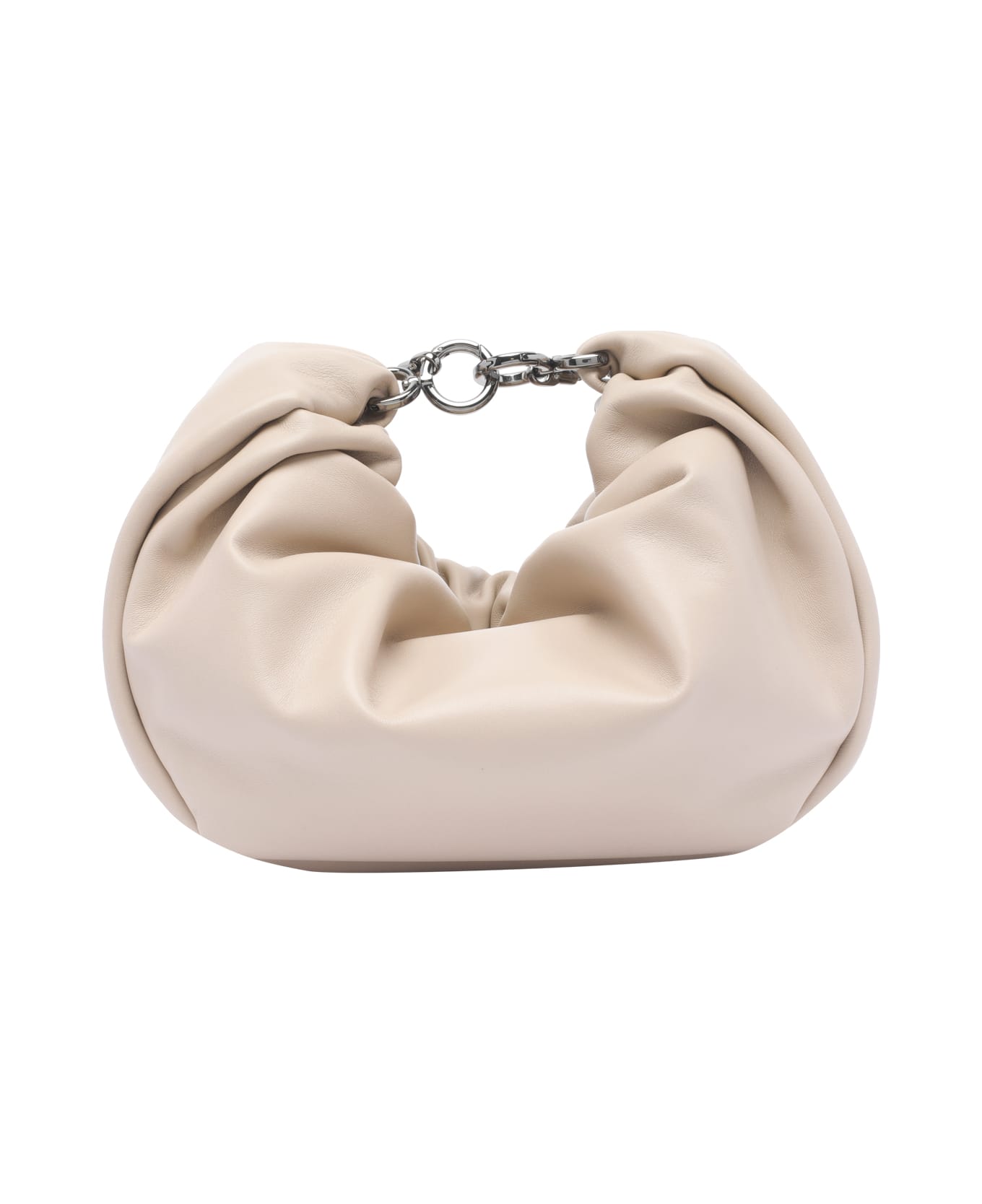 Brunello Cucinelli Brioche Hobo Soft Bag With Precious Chain - Beige