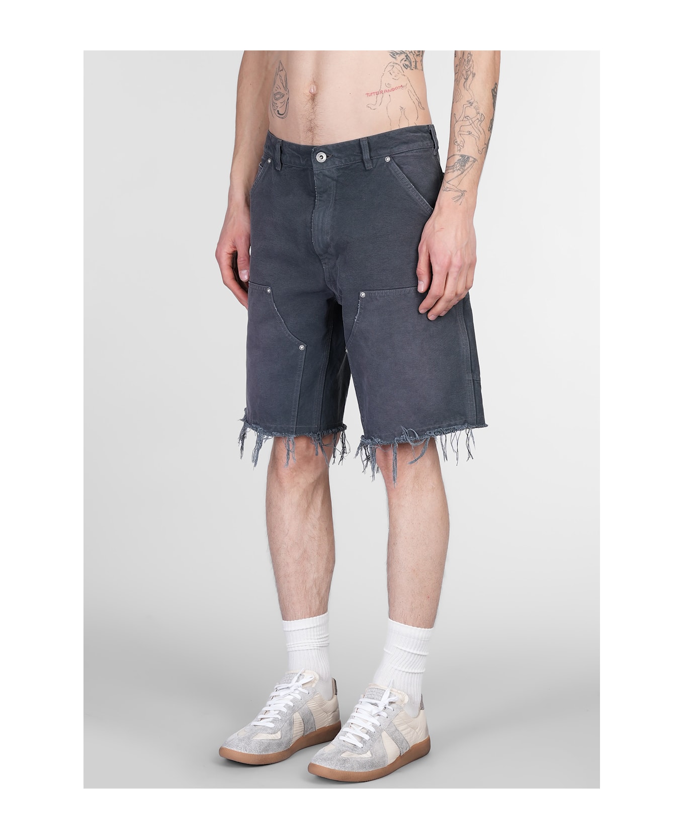 Maison Margiela Shorts In Grey Denim - Grey