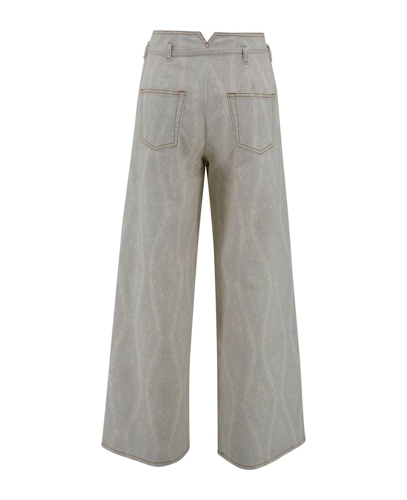 Etro Culottes Jeans With Paisley Medallion Belt - White