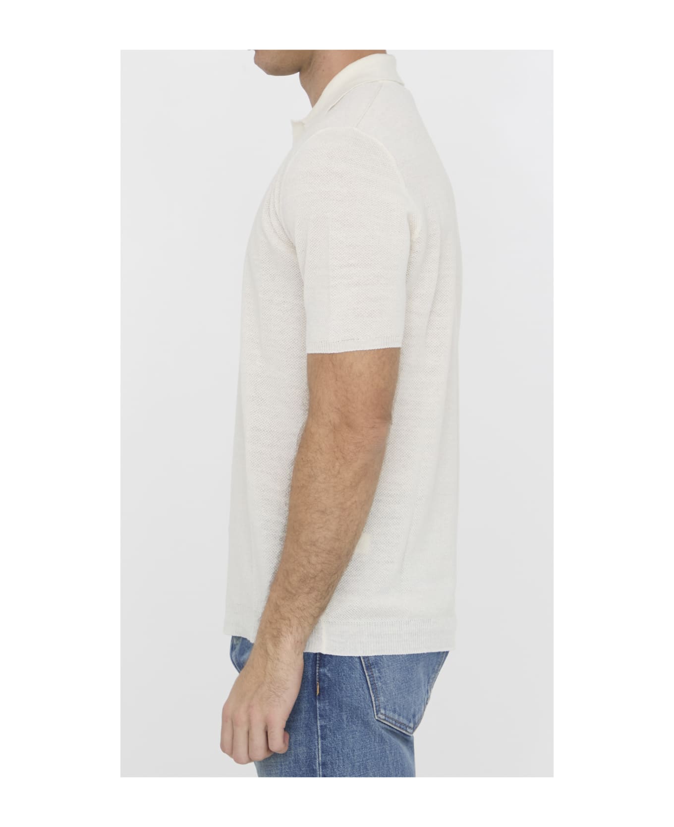 Roberto Collina Linen Polo Shirt - WHITE ポロシャツ