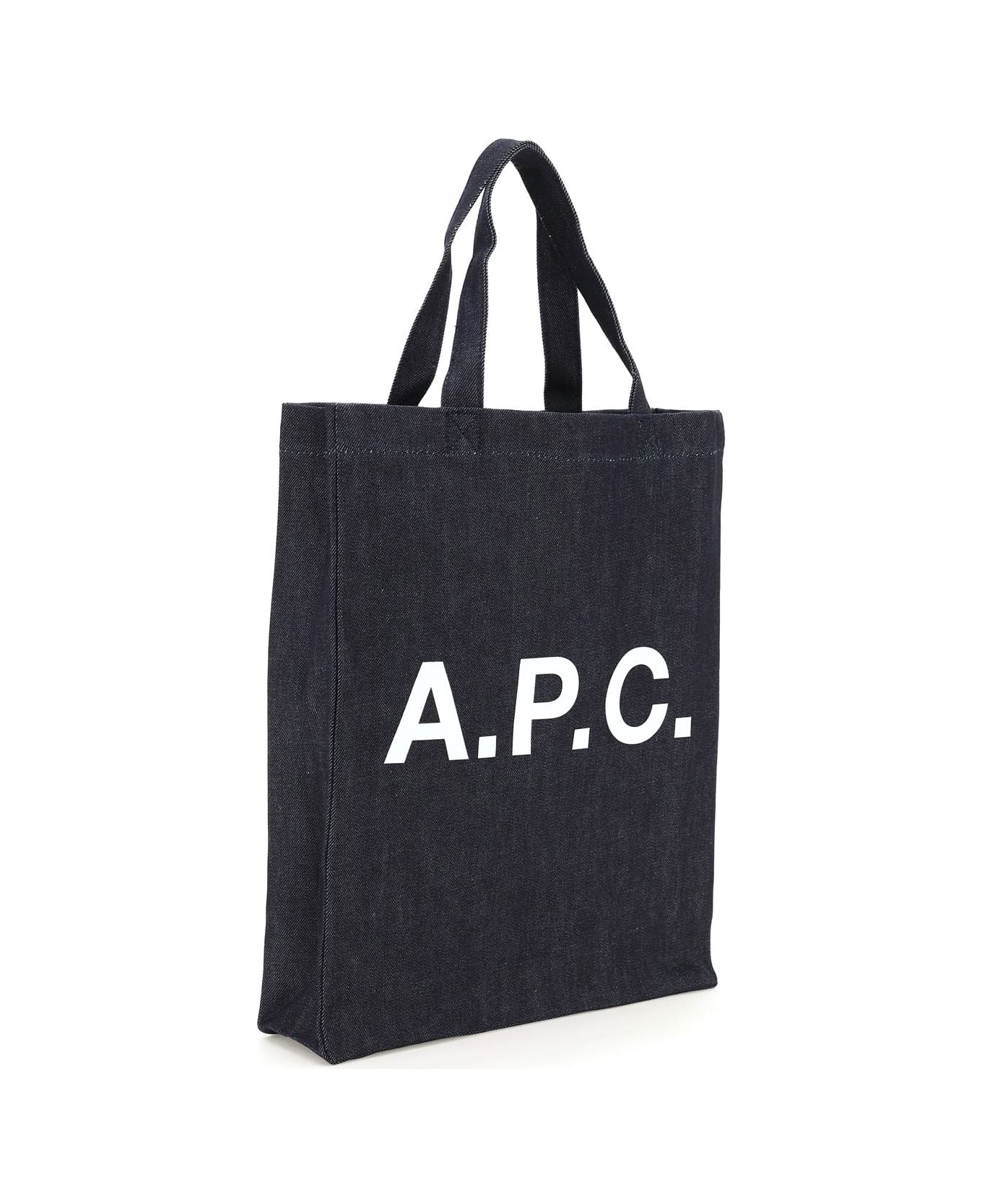 A.P.C. Logo Print Denim Tote Bag - INDIGO (Blue)