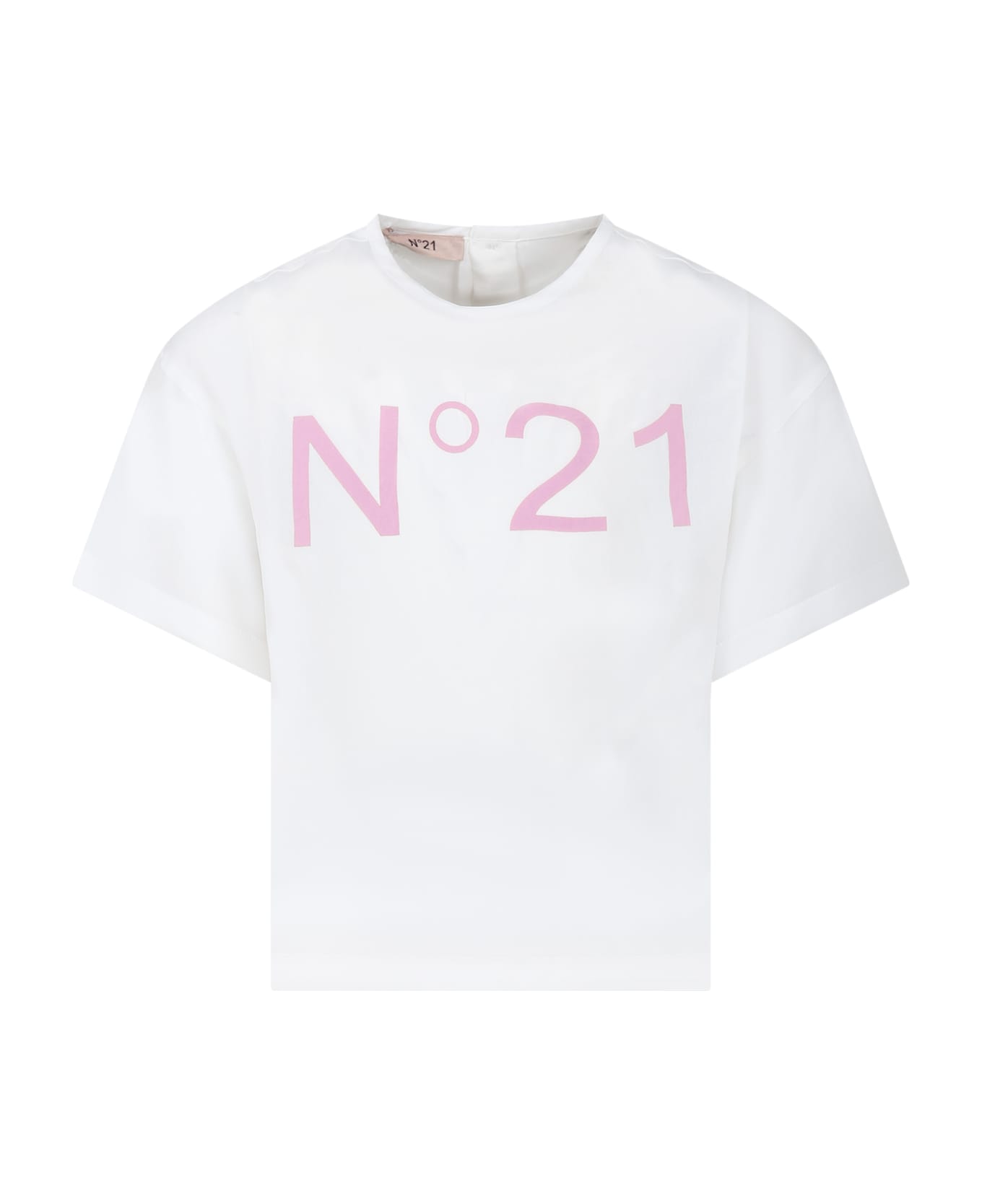 N.21 White T-shirt For Girl - White