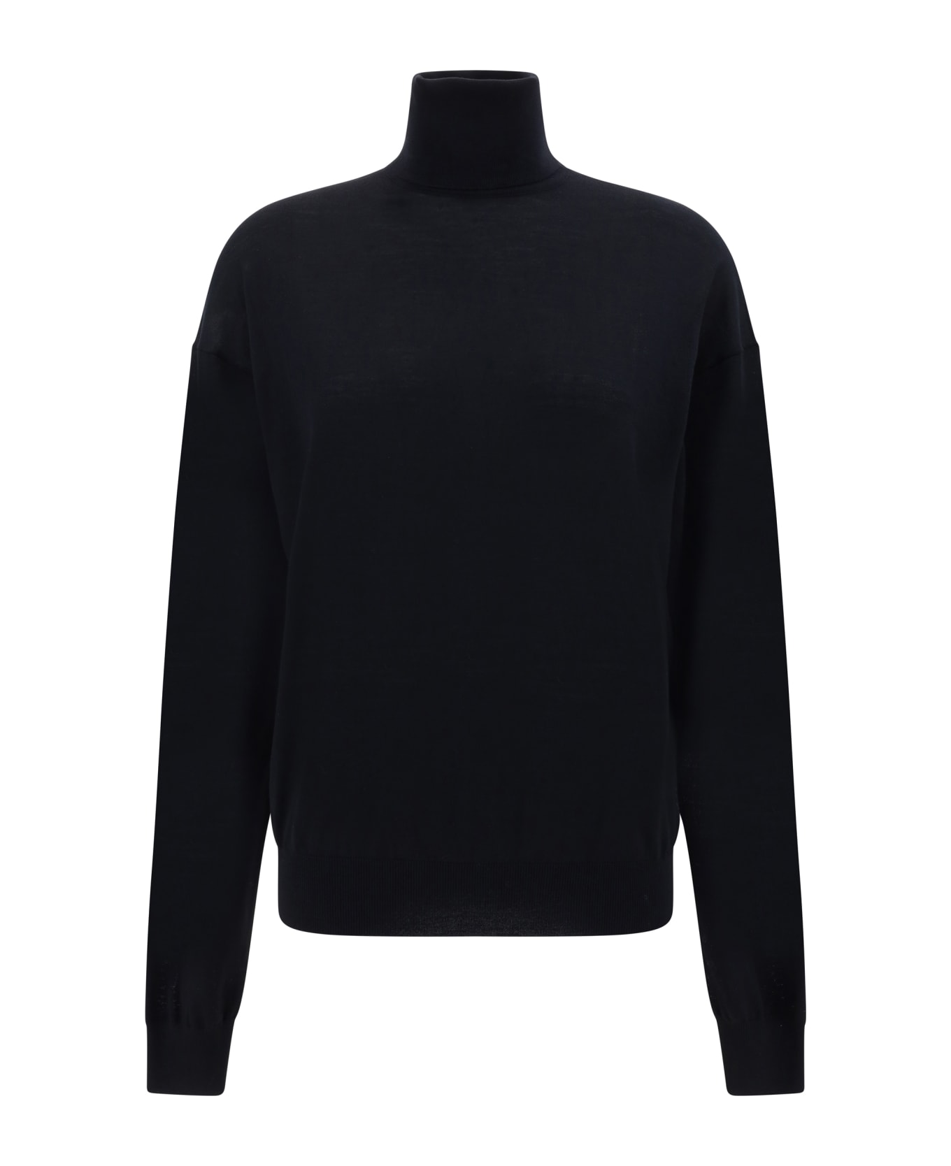 Saint Laurent Wool Turtleneck Sweater - Black ニットウェア