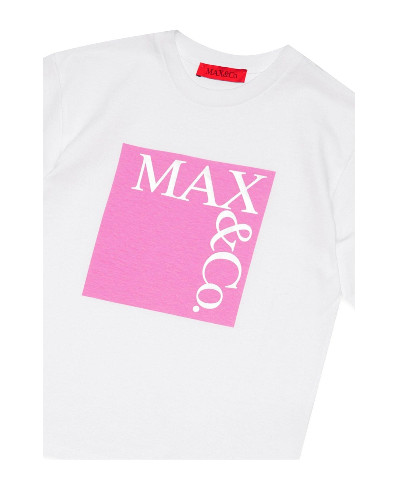 Max&Co. Logo Printed Crewneck T-shirt - White