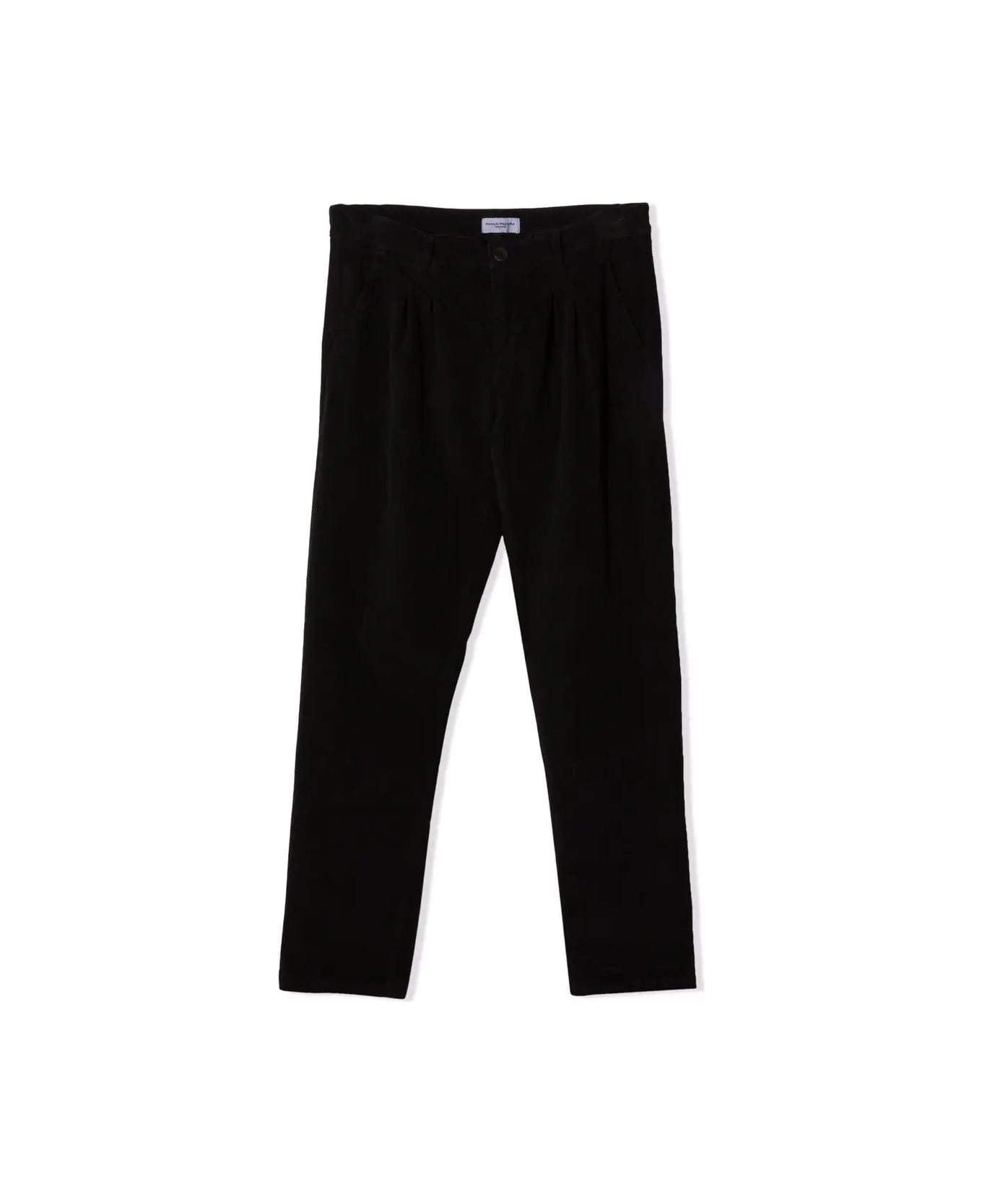 Paolo Pecora Chino With Folds - Black ボトムス
