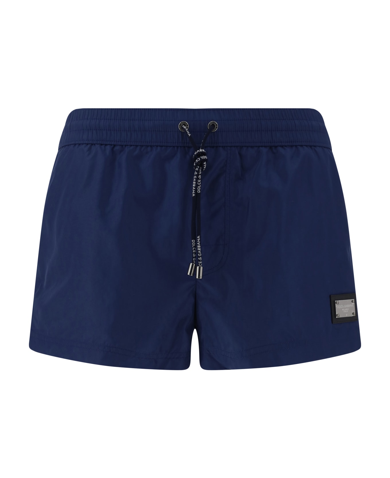 Dolce & Gabbana Logo Print Swim Shorts - Blu Scuro