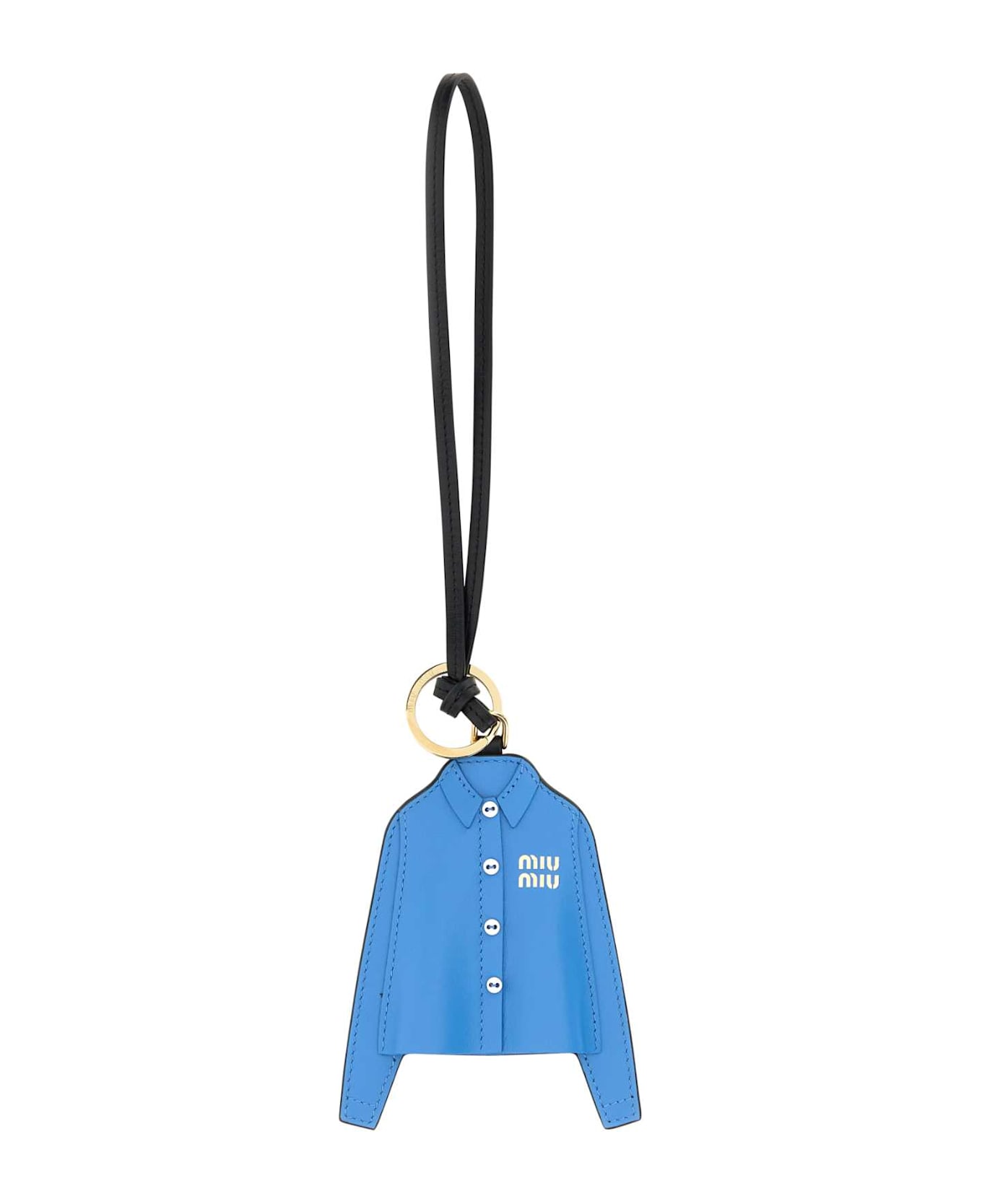 Miu Miu Cerulean Blue Leather Keyring - PERVINCA