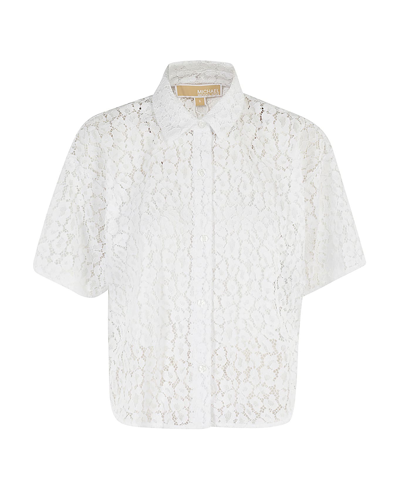 MICHAEL Michael Kors Lace Crop Shirt - White