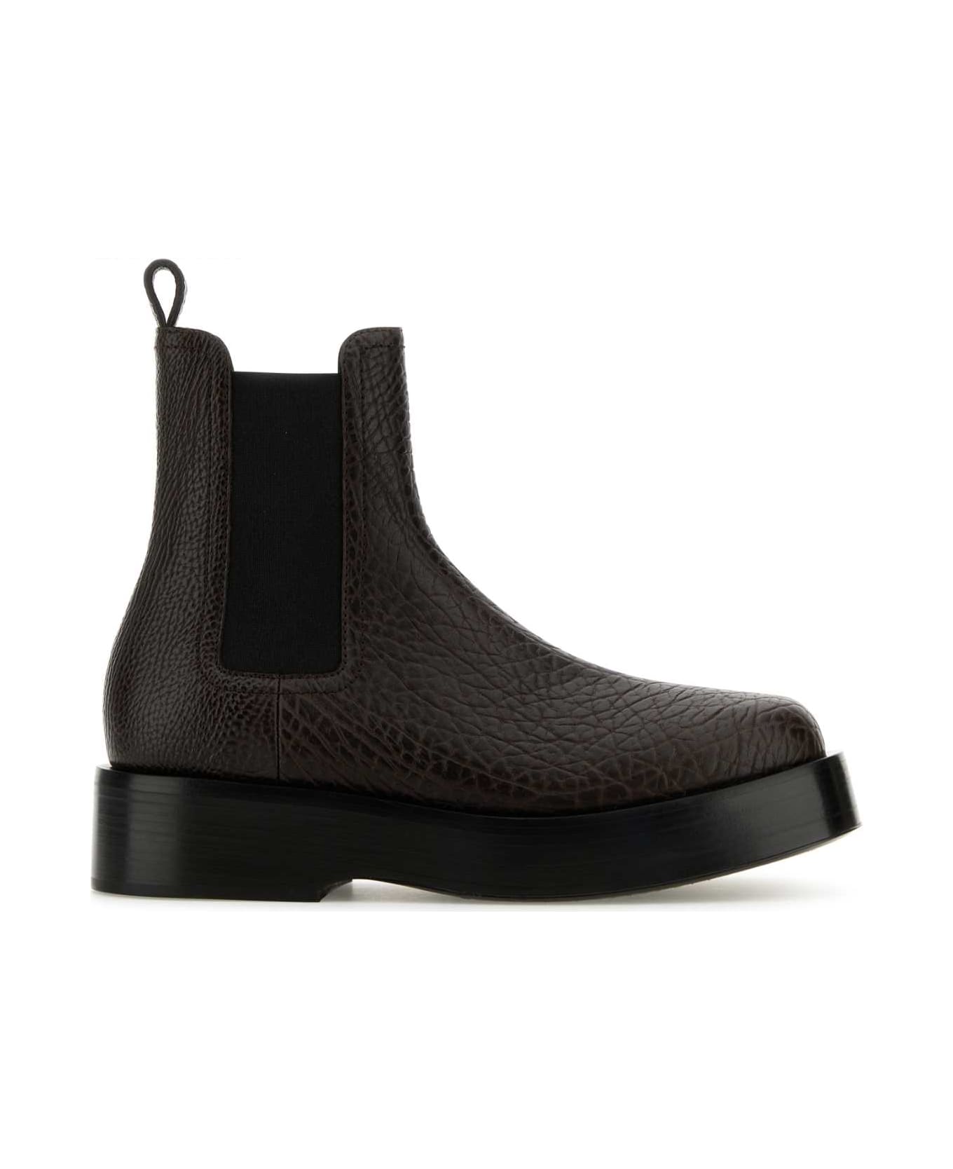 Bottega Veneta Dark Brown Leather Torino Ankle Boots - FONDANT