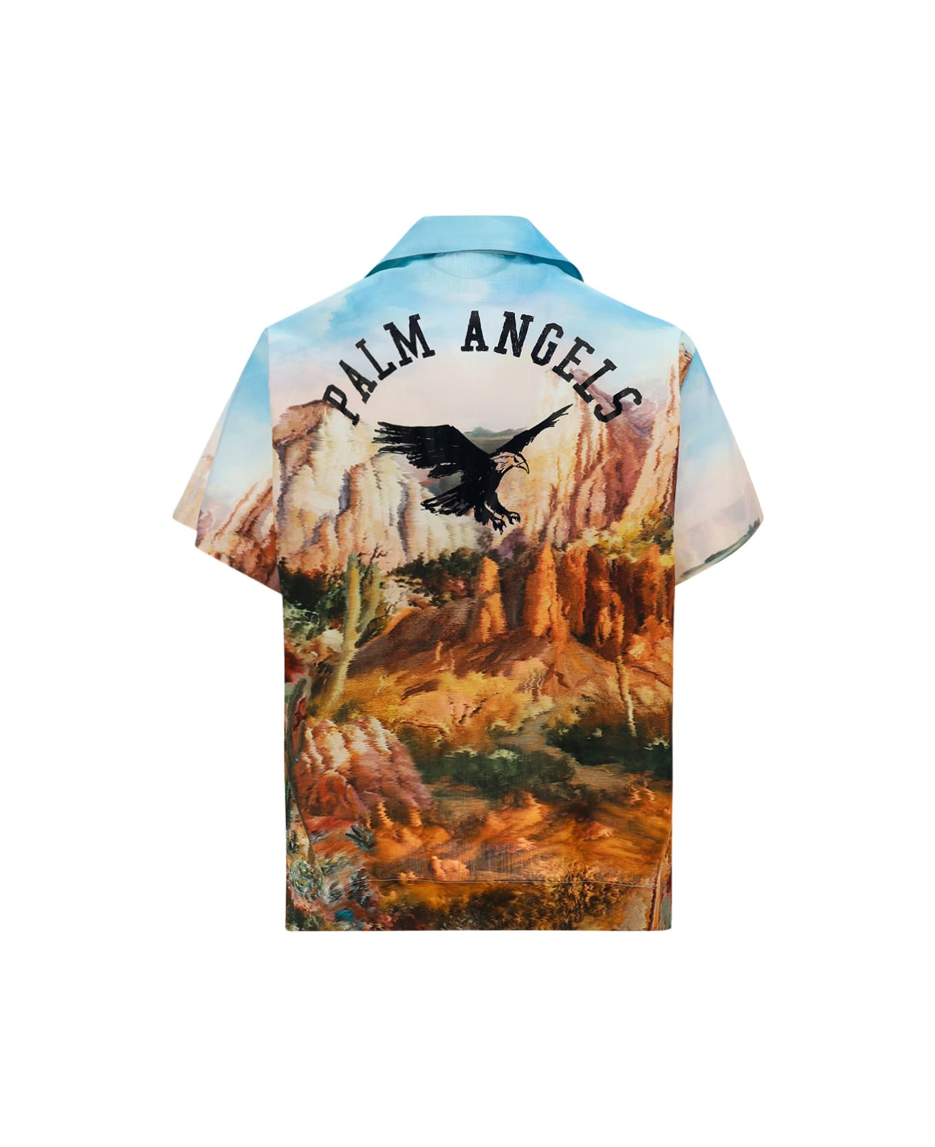 Palm Angels Canyon Bowling Shirt - Azzurro