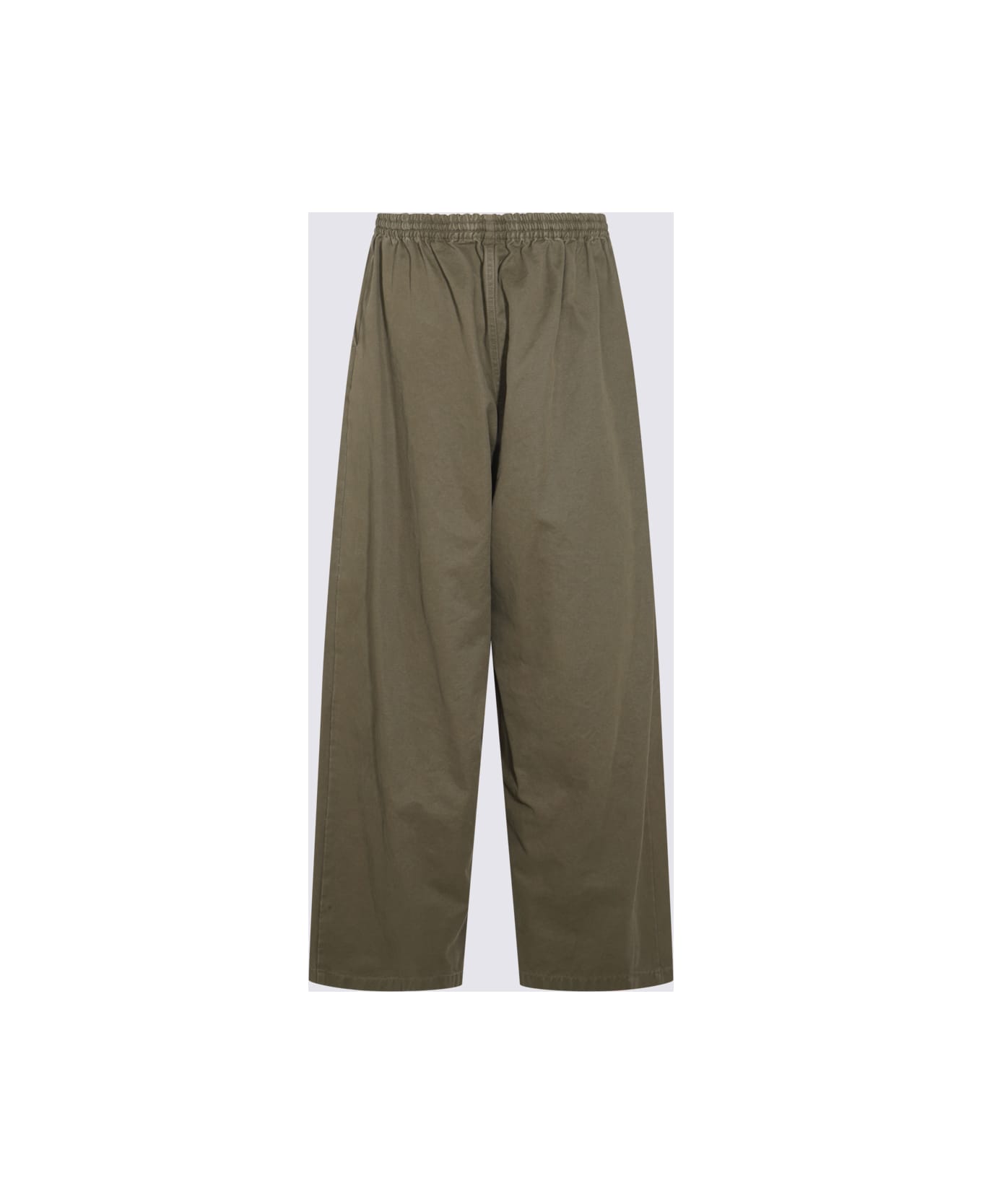 Balenciaga Dark Green Cotton Pants - KHAKI