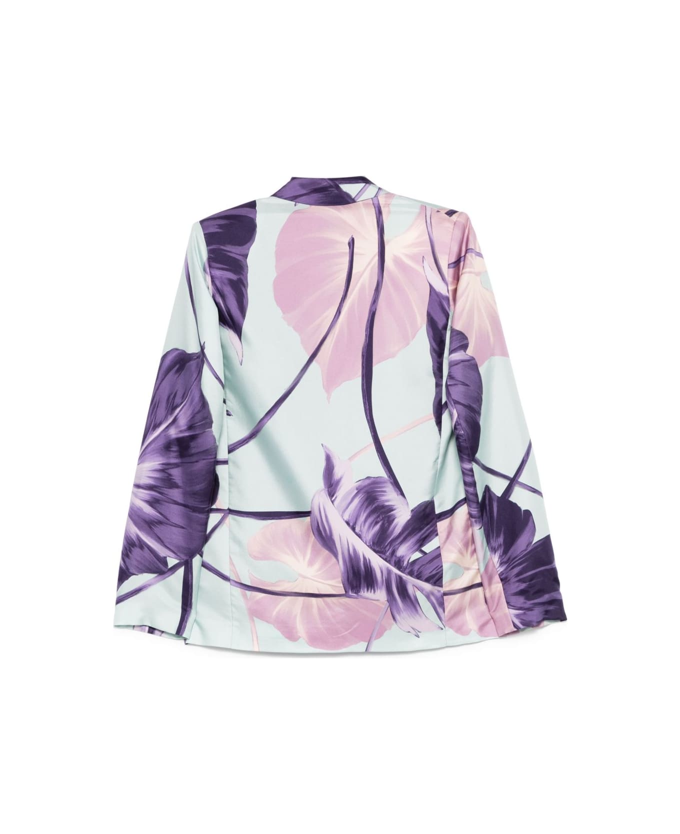 For Restless Sleepers Printed Silk Double-breasted Jacket - Purple