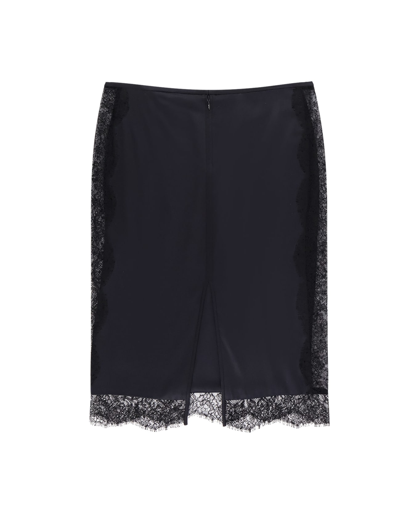 Tom Ford Silk Skirt With Lace Inserts - Black スカート