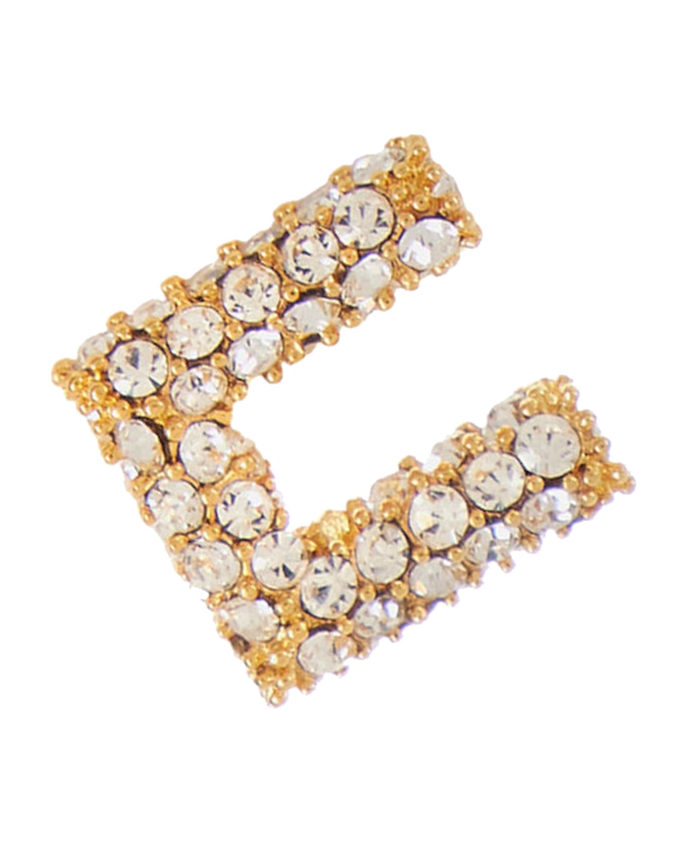Elisabetta Franchi Logo Earrings - Golden