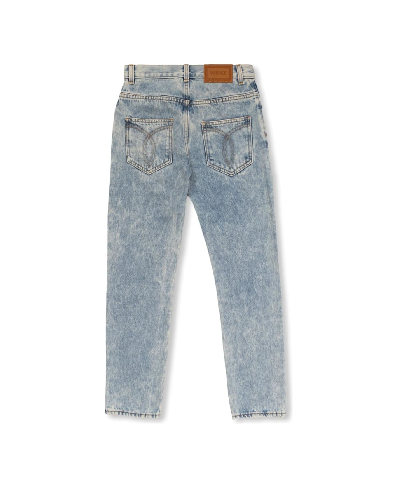 Young Versace Straight Leg Jeans - Blu Medio