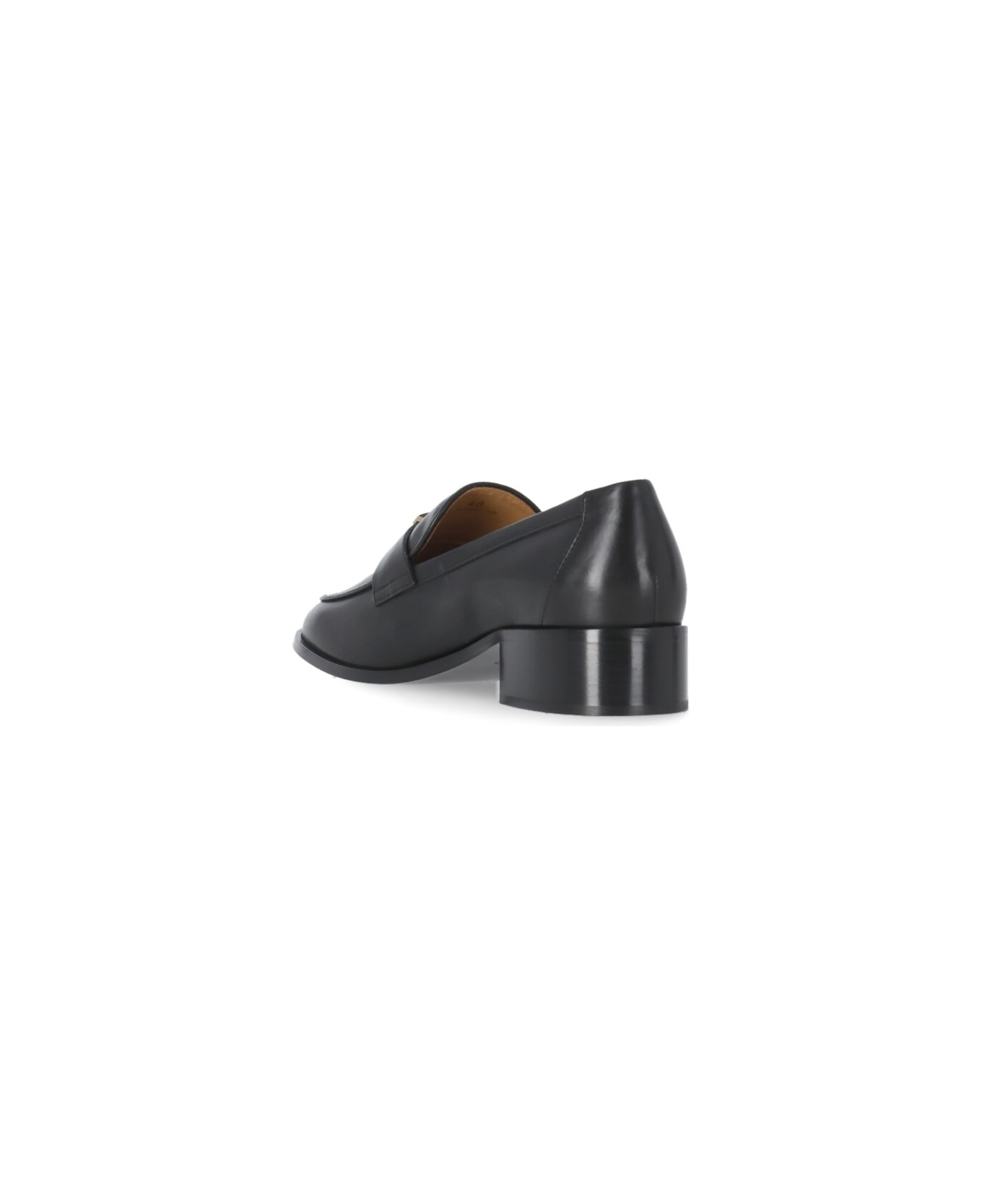 Tod's Leather Loafers With Heel - Black