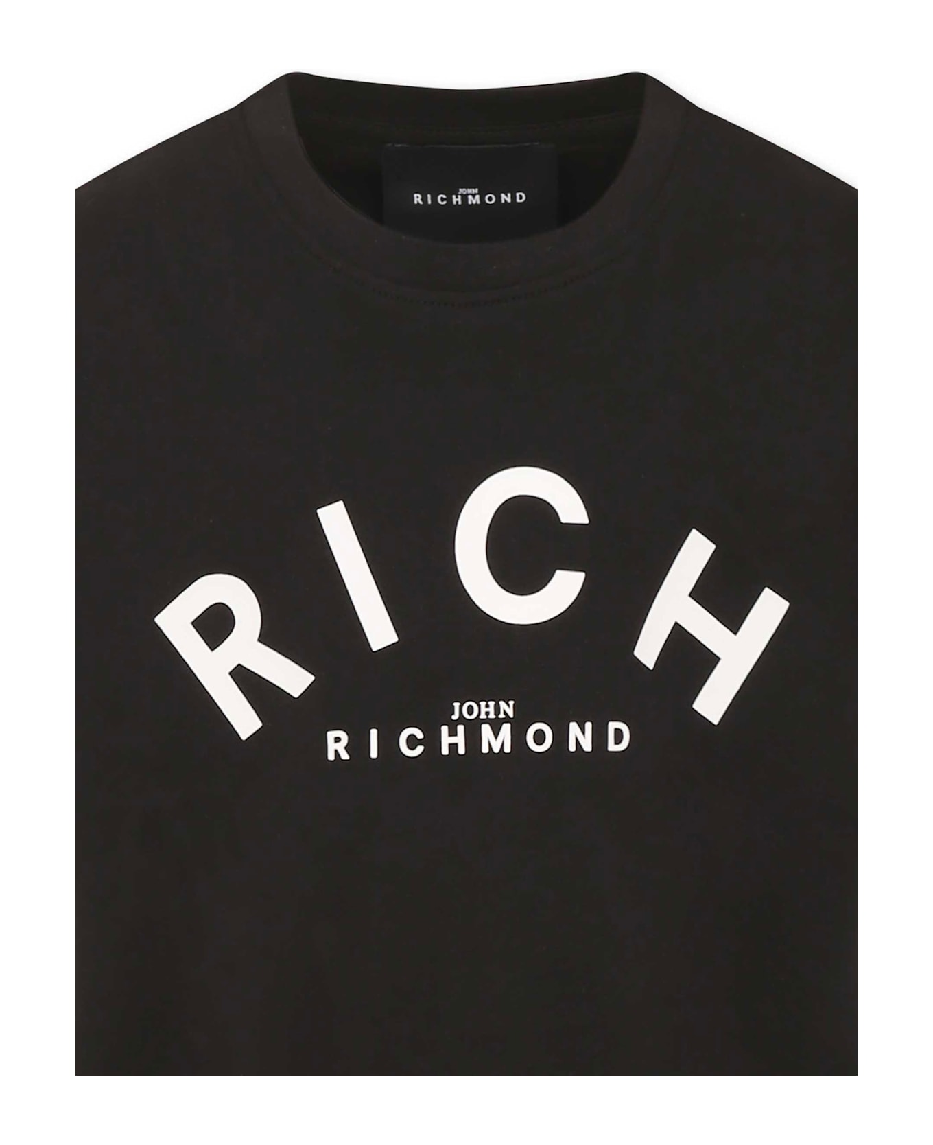 Richmond Black T-shirt For Kids With Logo - Black