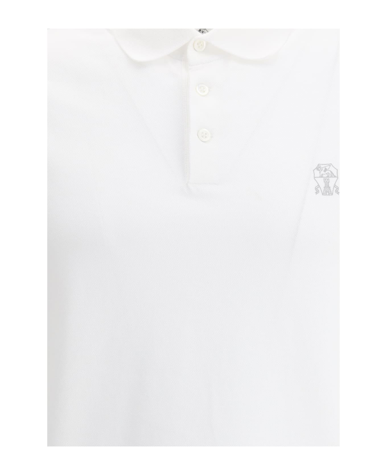 Brunello Cucinelli Polo Shirt - Bianco+grigio