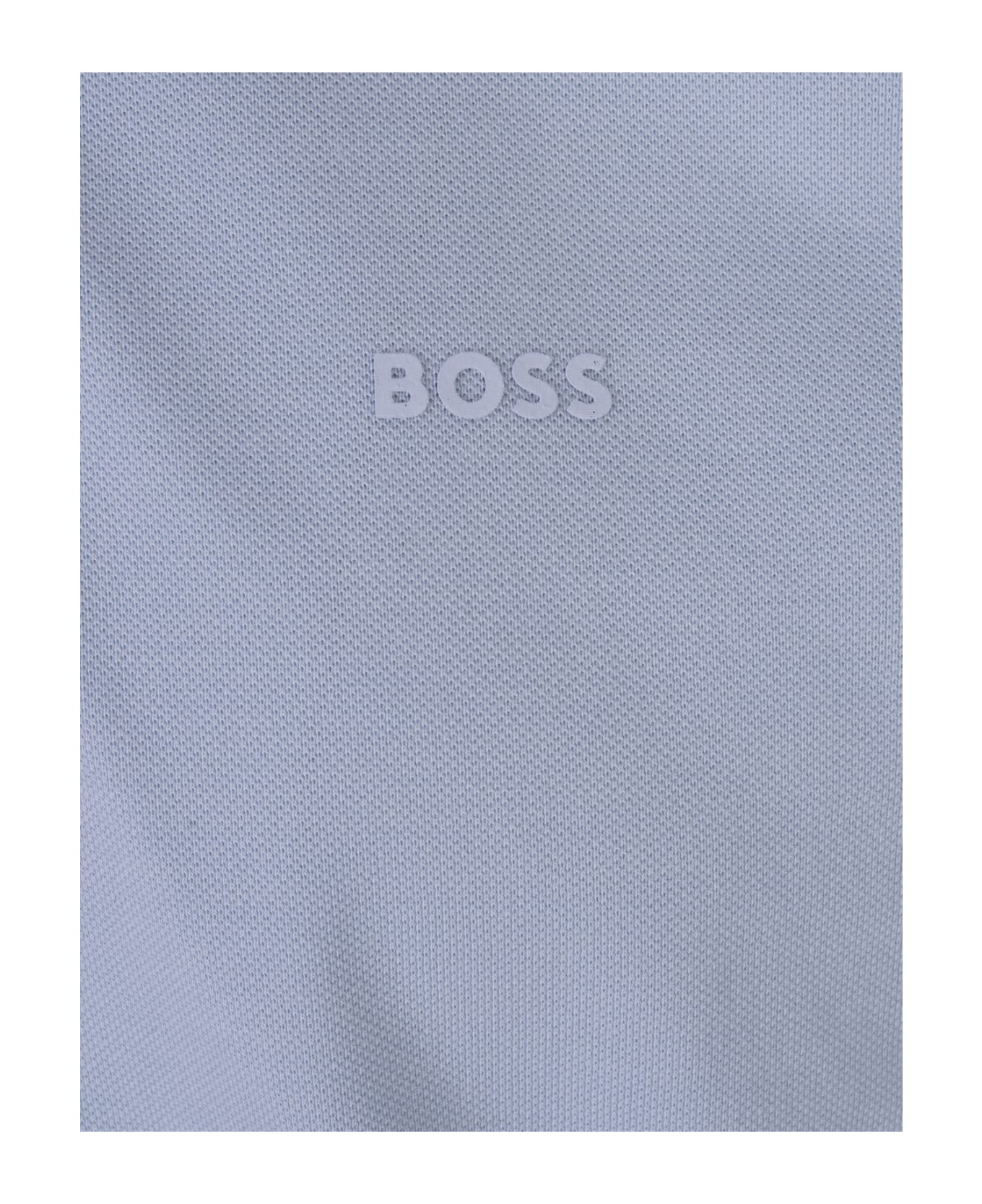 Hugo Boss Dust Blue Slim Fit Polo Shirt With Striped Collar - Blue