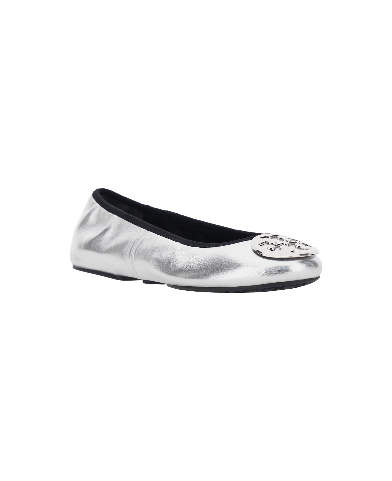 Tory Burch 'reva Travel' Ballet Flats - Metallic