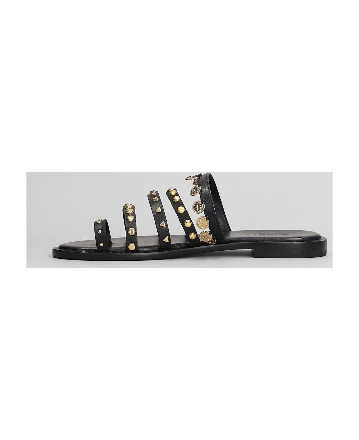 Schutz Flats In Black Leather - black